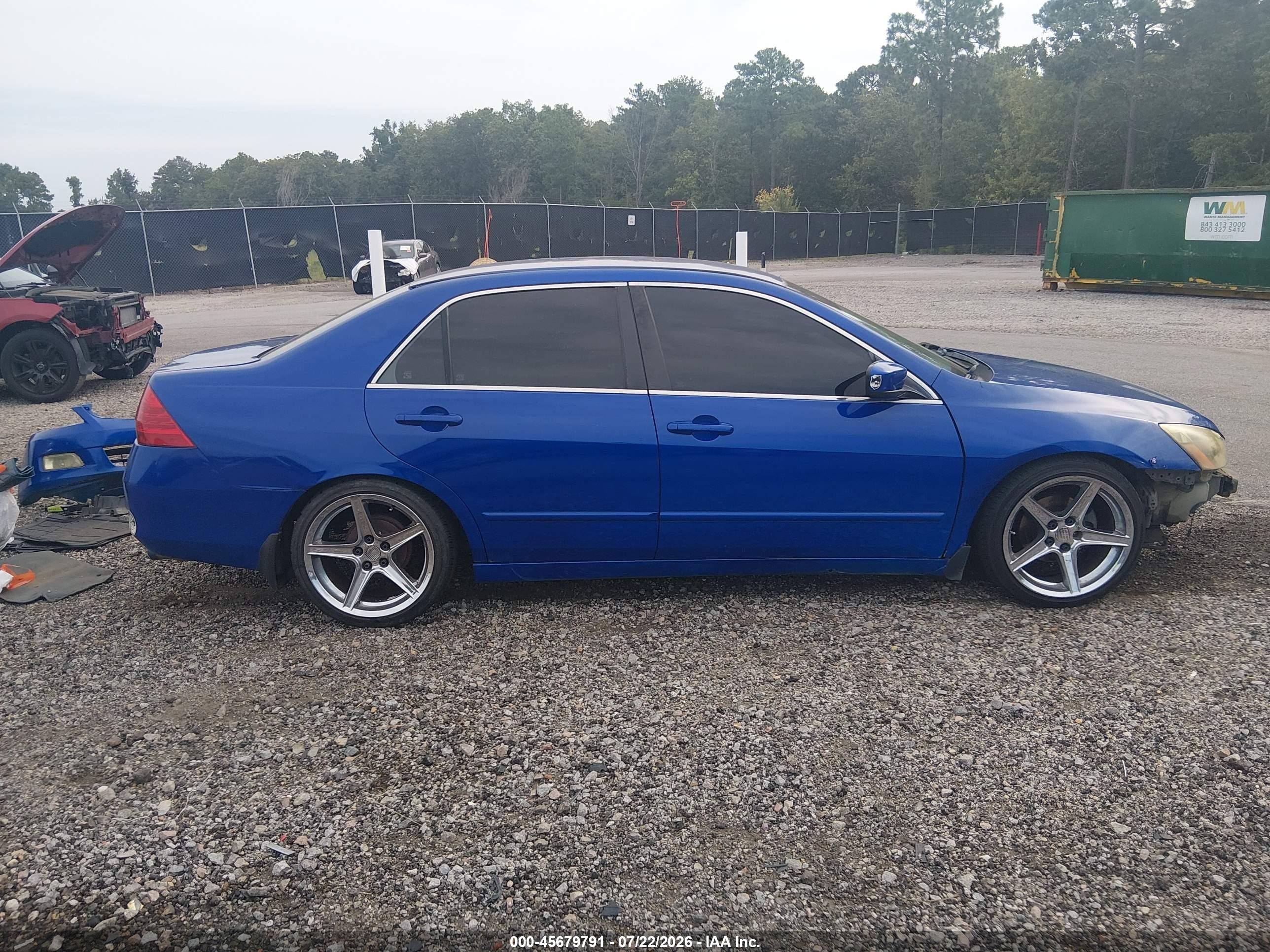 2007 Honda Accord 2.4 Lx Blue vin: 1HGCM554X7A066068