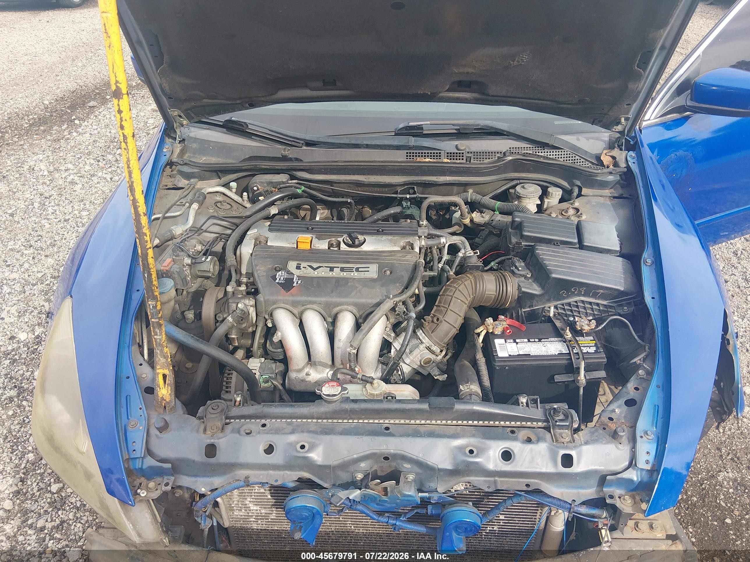 2007 Honda Accord 2.4 Lx Blue vin: 1HGCM554X7A066068
