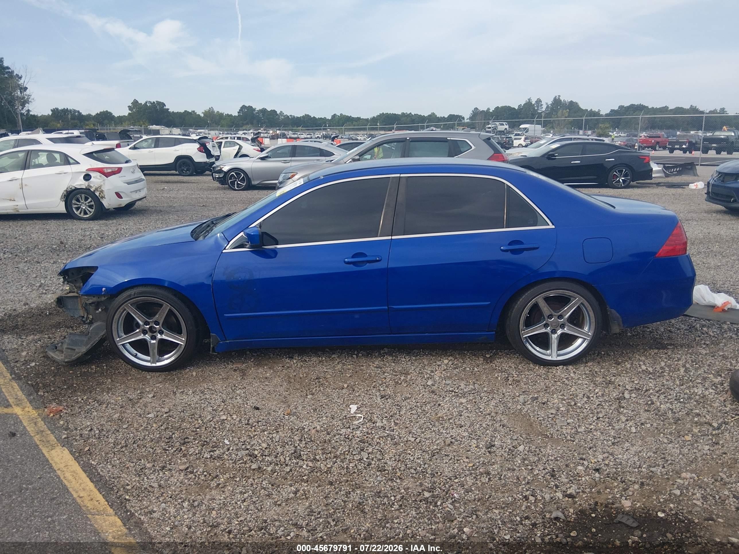 2007 Honda Accord 2.4 Lx Blue vin: 1HGCM554X7A066068