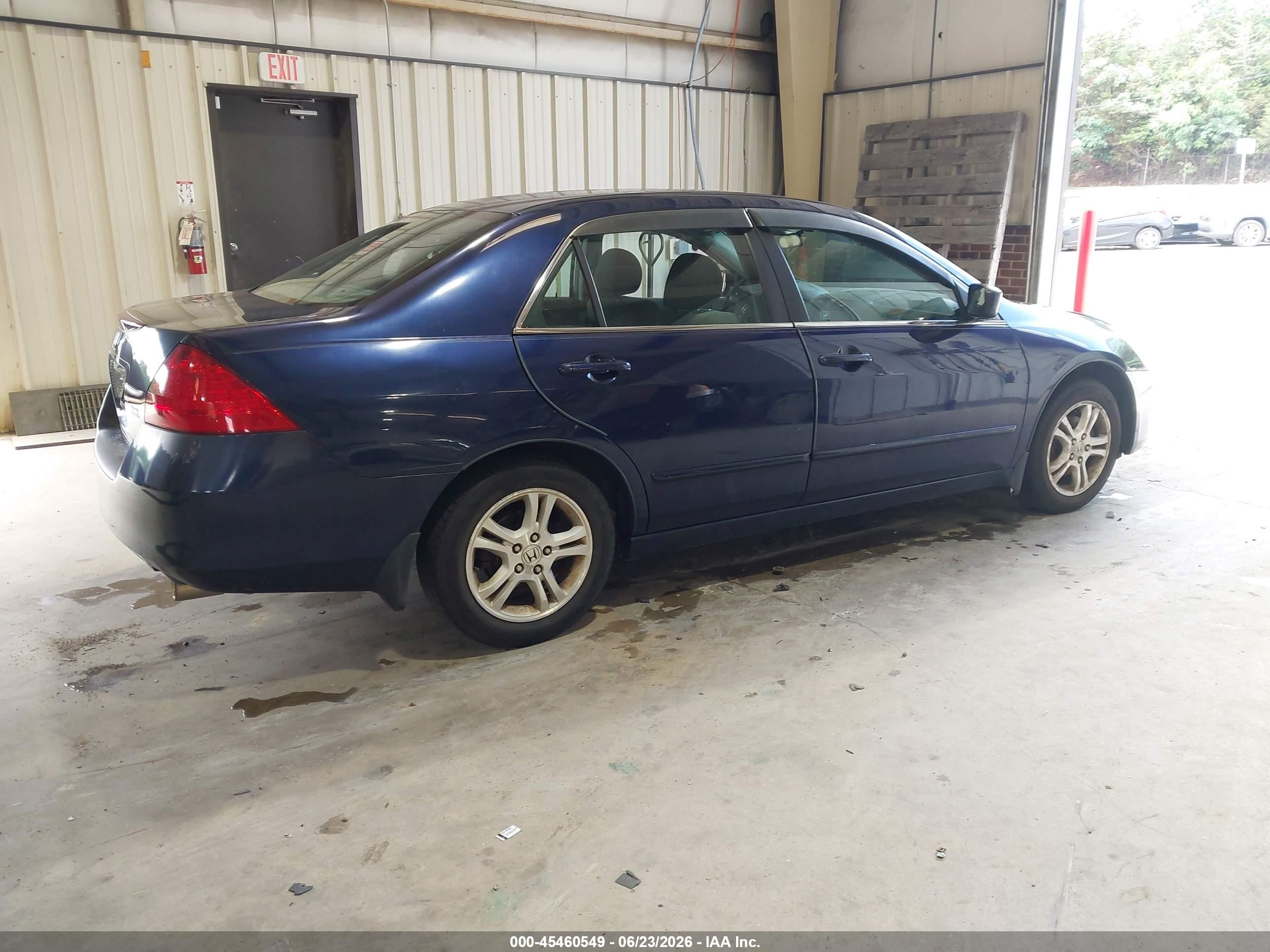 2007 Honda Accord 2.4 Ex Синий vin: 1HGCM55707A037835
