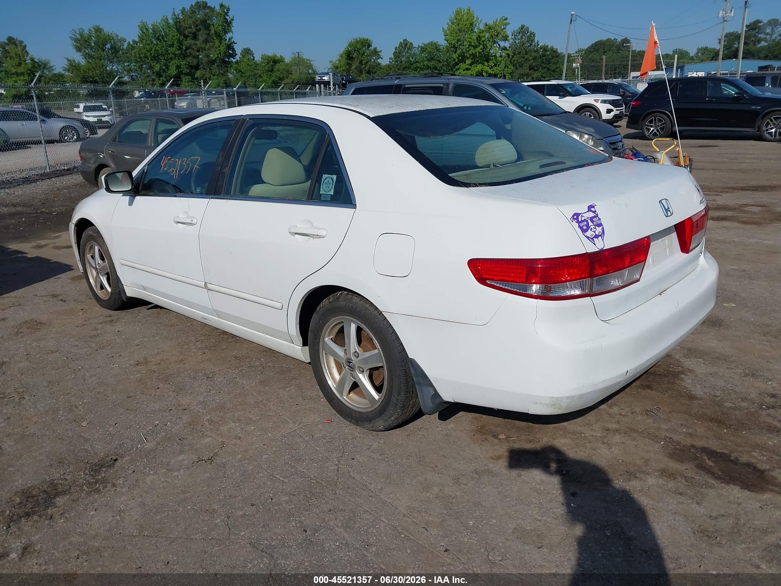 2004 Honda Accord 2.4 Ex White vin: 1HGCM55714A049911
