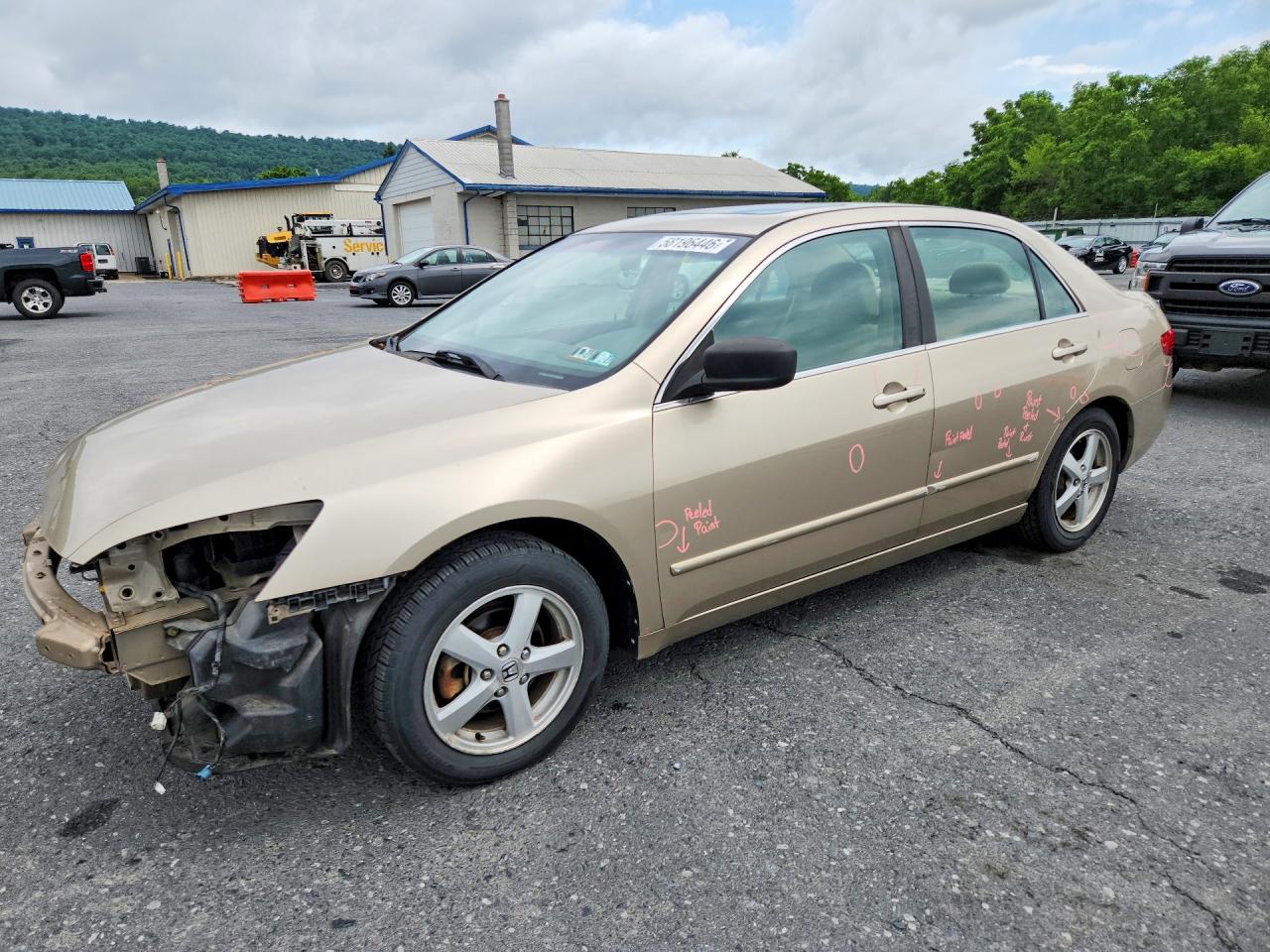 2005 Honda Accord Ex Желто-коричневый vin: 1HGCM55735A057283