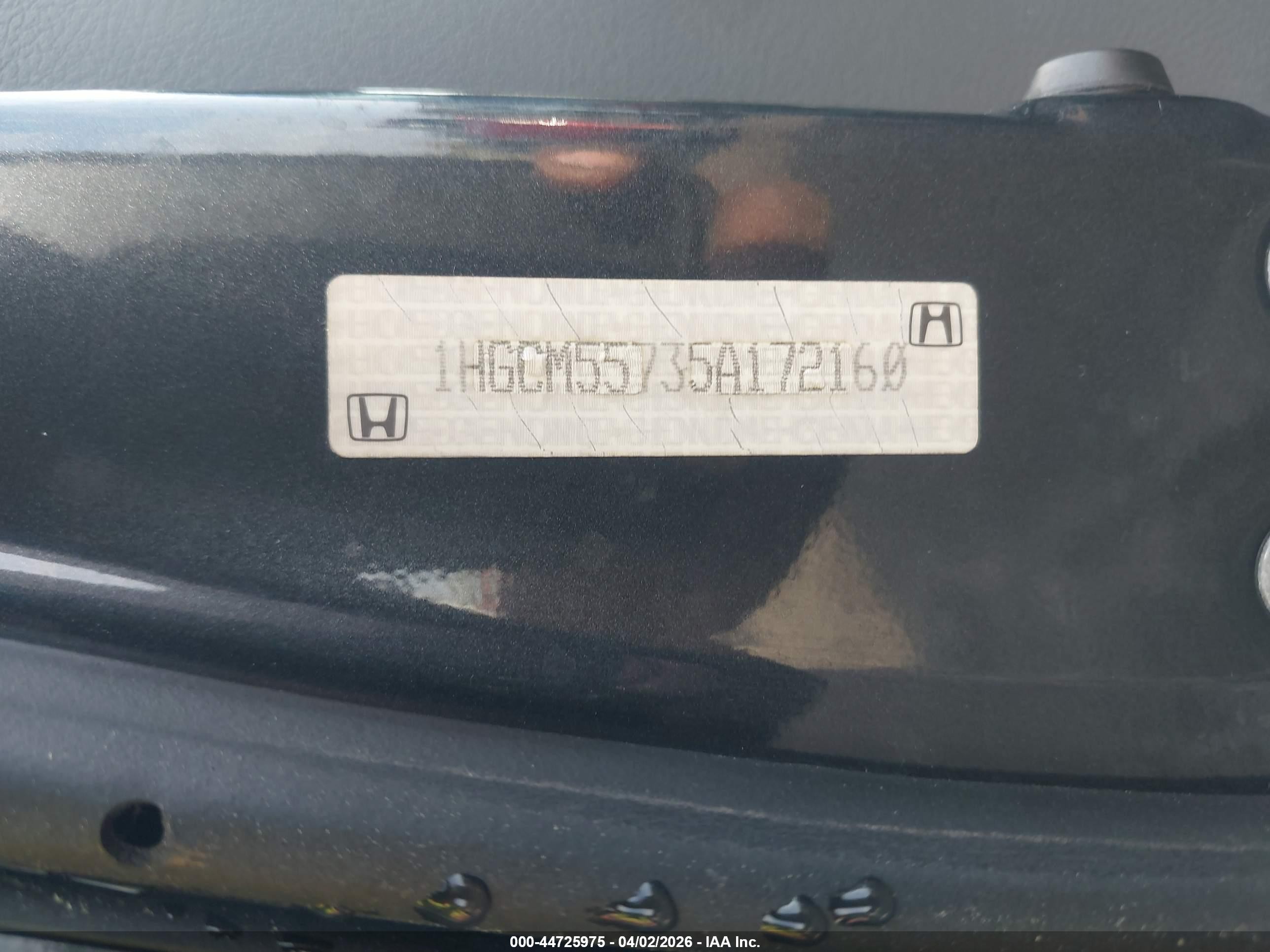 2005 Honda Accord 2.4 Ex Серый vin: 1HGCM55735A172160