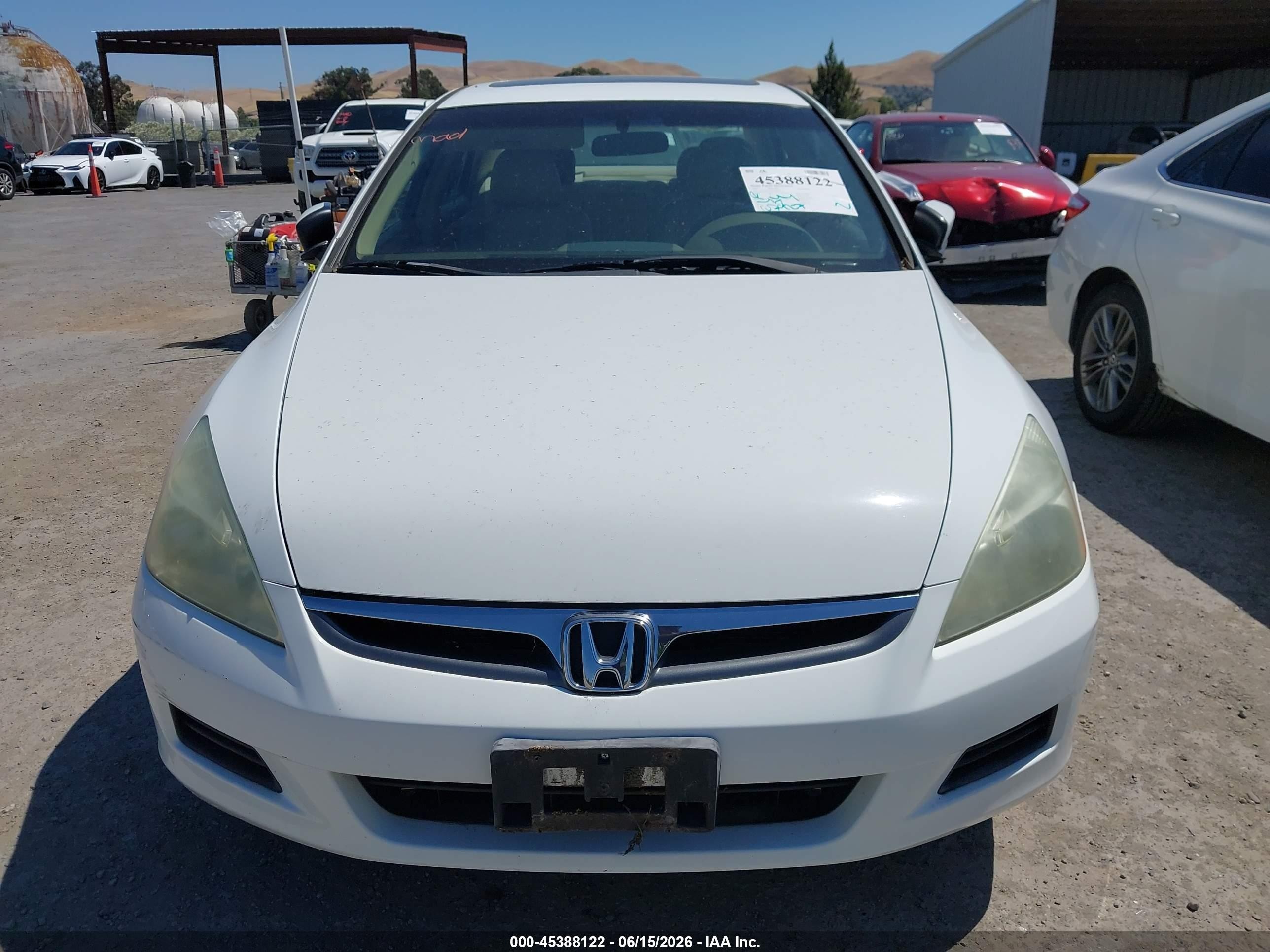 2007 Honda Accord 2.4 Ex White vin: 1HGCM55797A140896