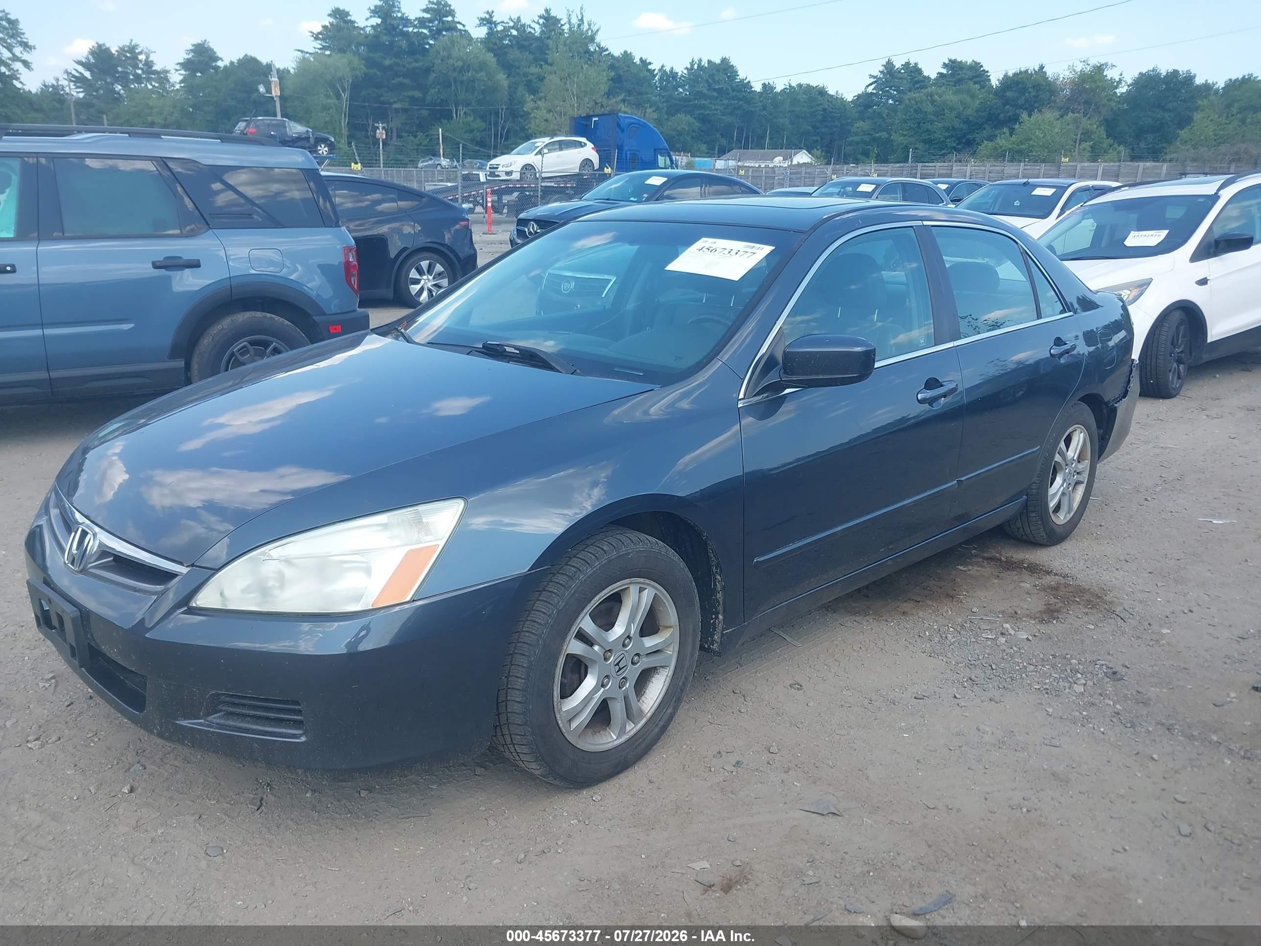 2007 Honda Accord 2.4 Ex Gray vin: 1HGCM55847A183289