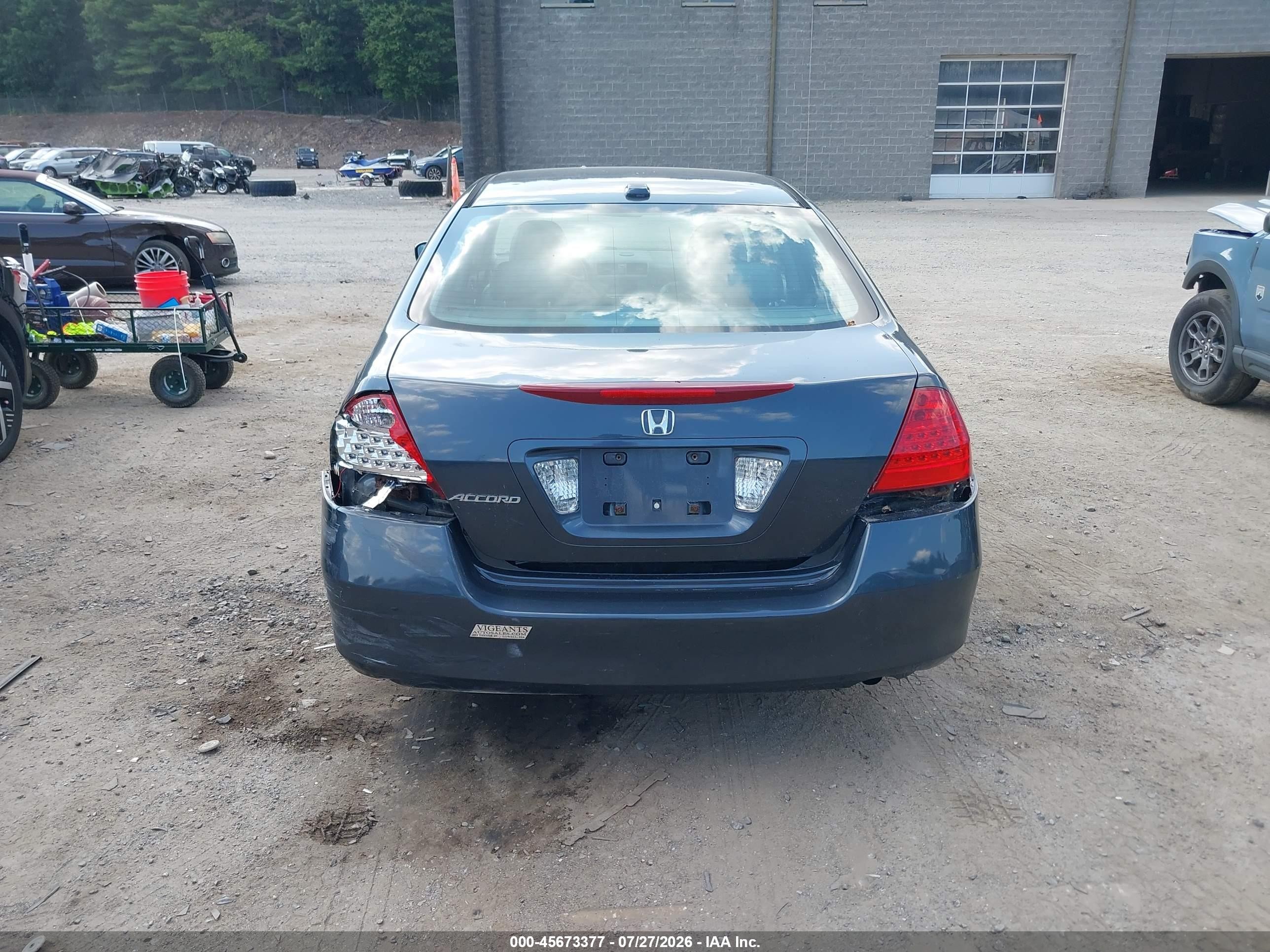 2007 Honda Accord 2.4 Ex Gray vin: 1HGCM55847A183289