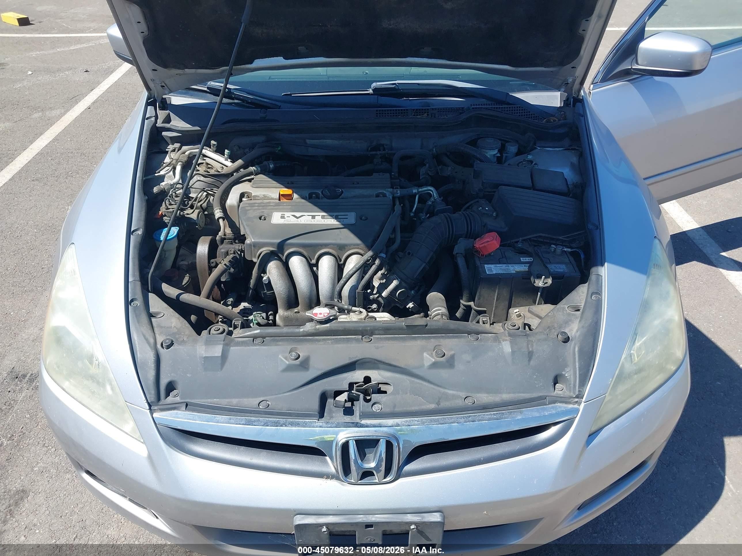 2007 Honda Accord 2.4 Ex Серебряный vin: 1HGCM55877A038845