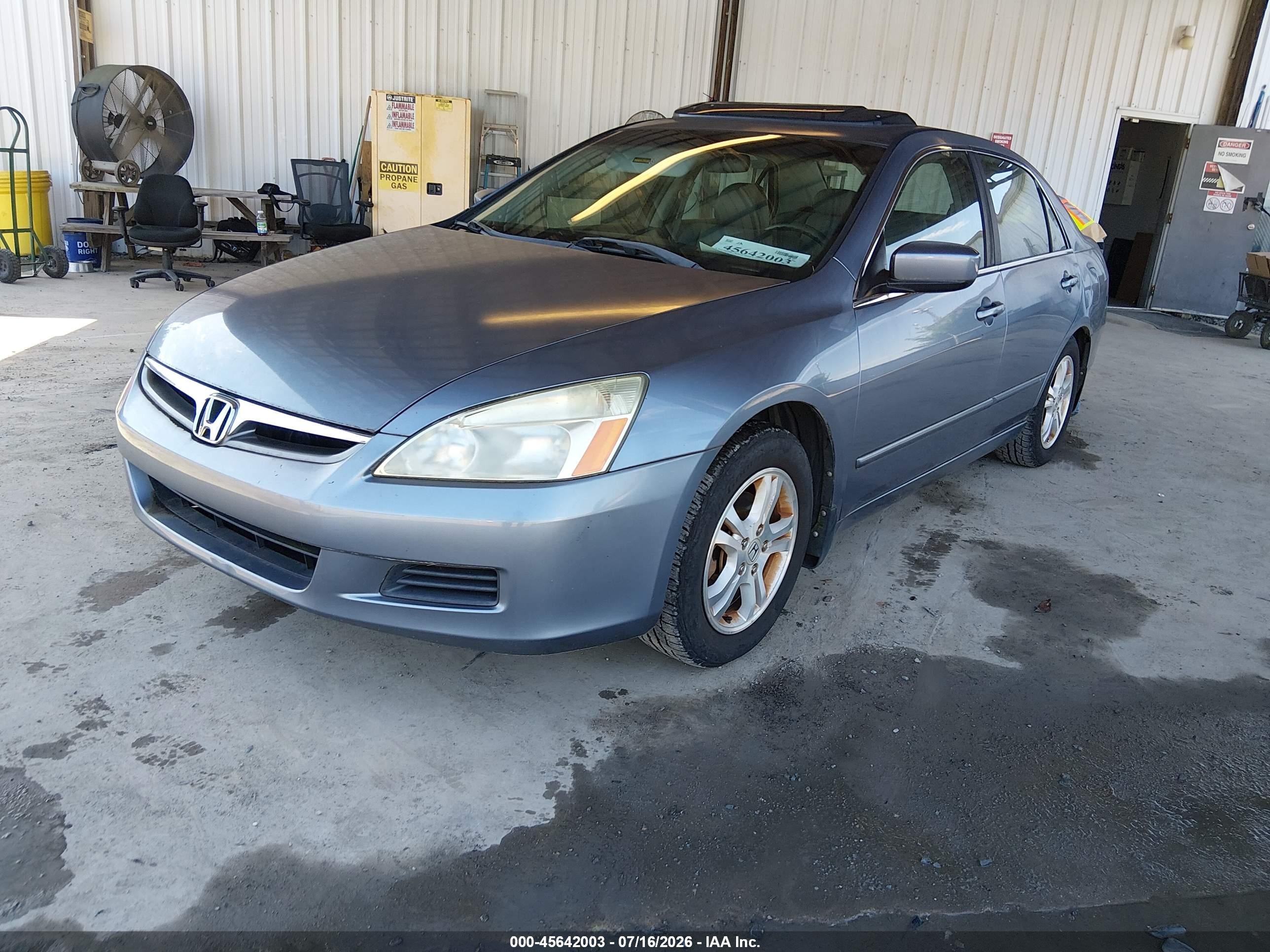 2007 Honda Accord 2.4 Ex Blue vin: 1HGCM55887A126271