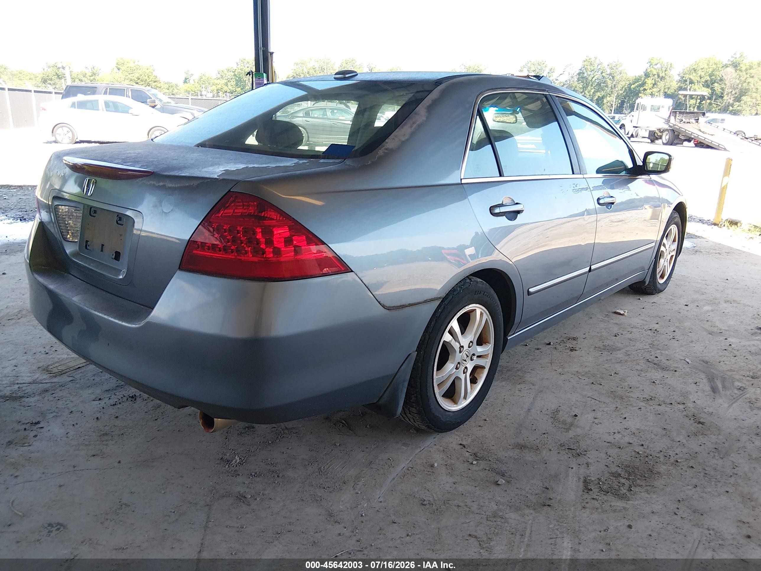 2007 Honda Accord 2.4 Ex Blue vin: 1HGCM55887A126271