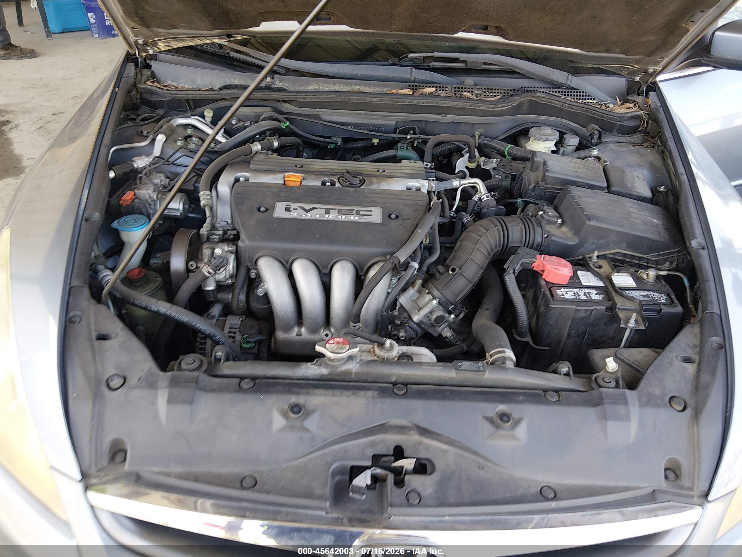 2007 Honda Accord 2.4 Ex Blue vin: 1HGCM55887A126271