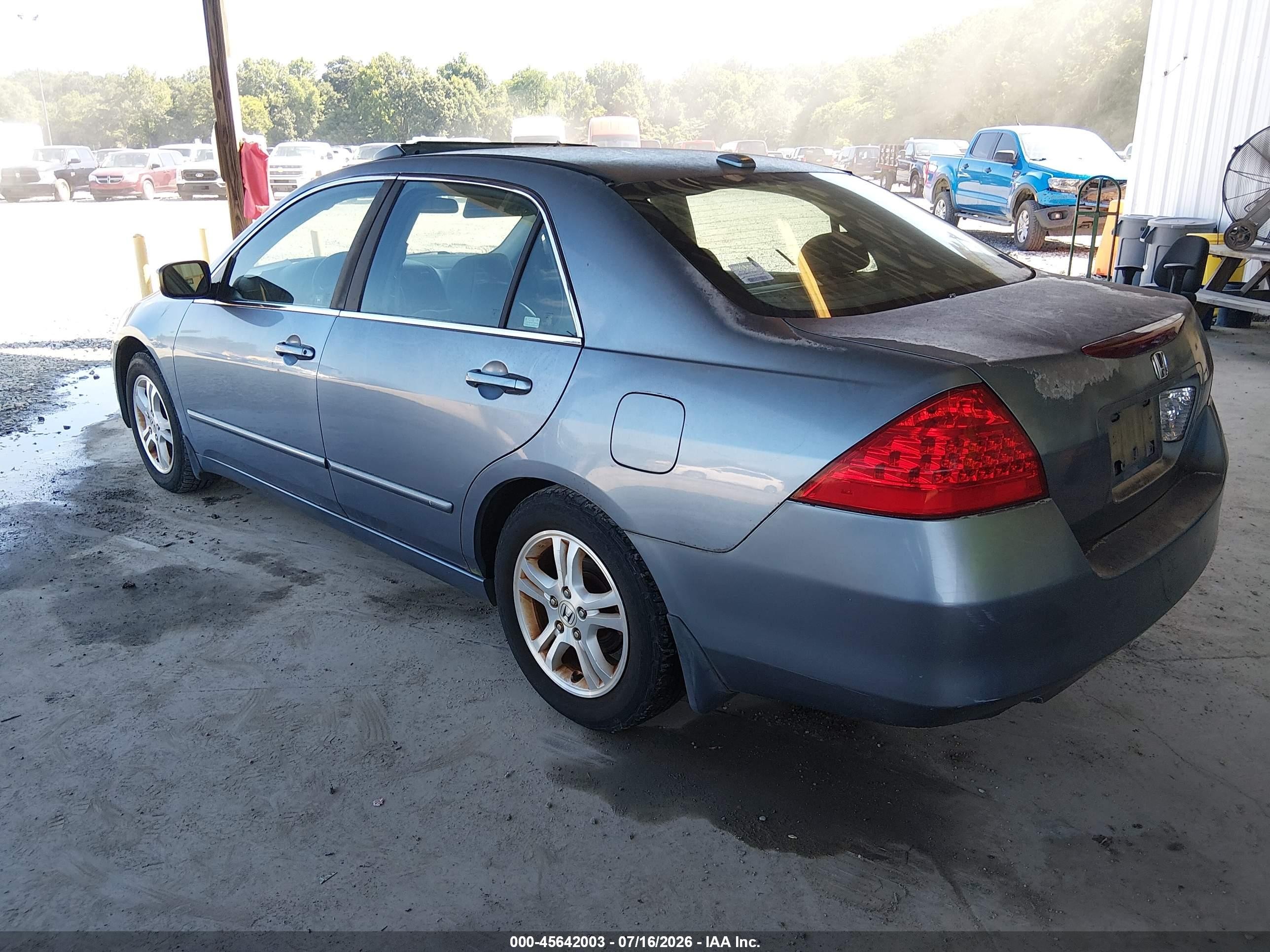 2007 Honda Accord 2.4 Ex Blue vin: 1HGCM55887A126271
