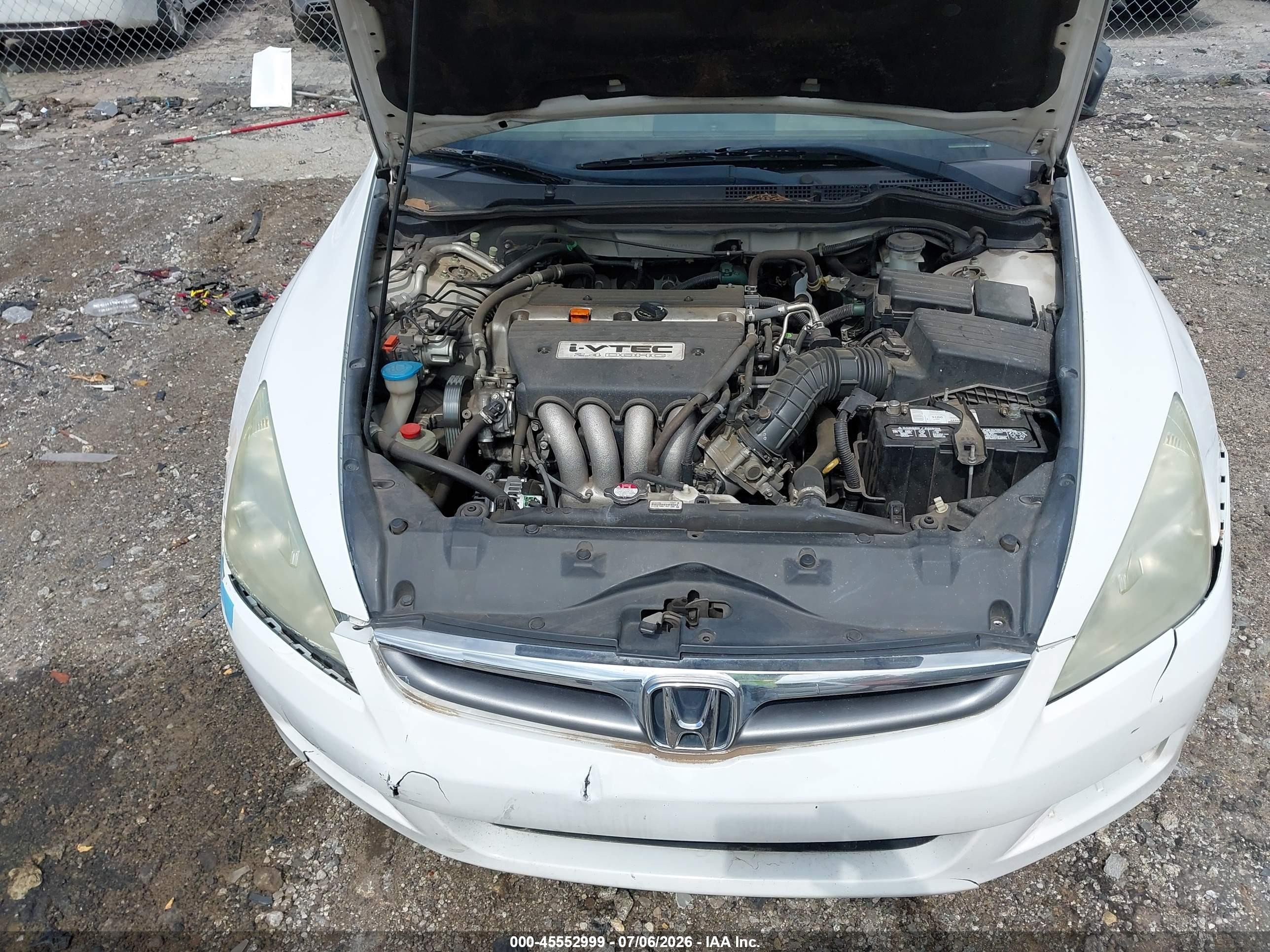 2007 Honda Accord 2.4 Vp White vin: 1HGCM56107A179158