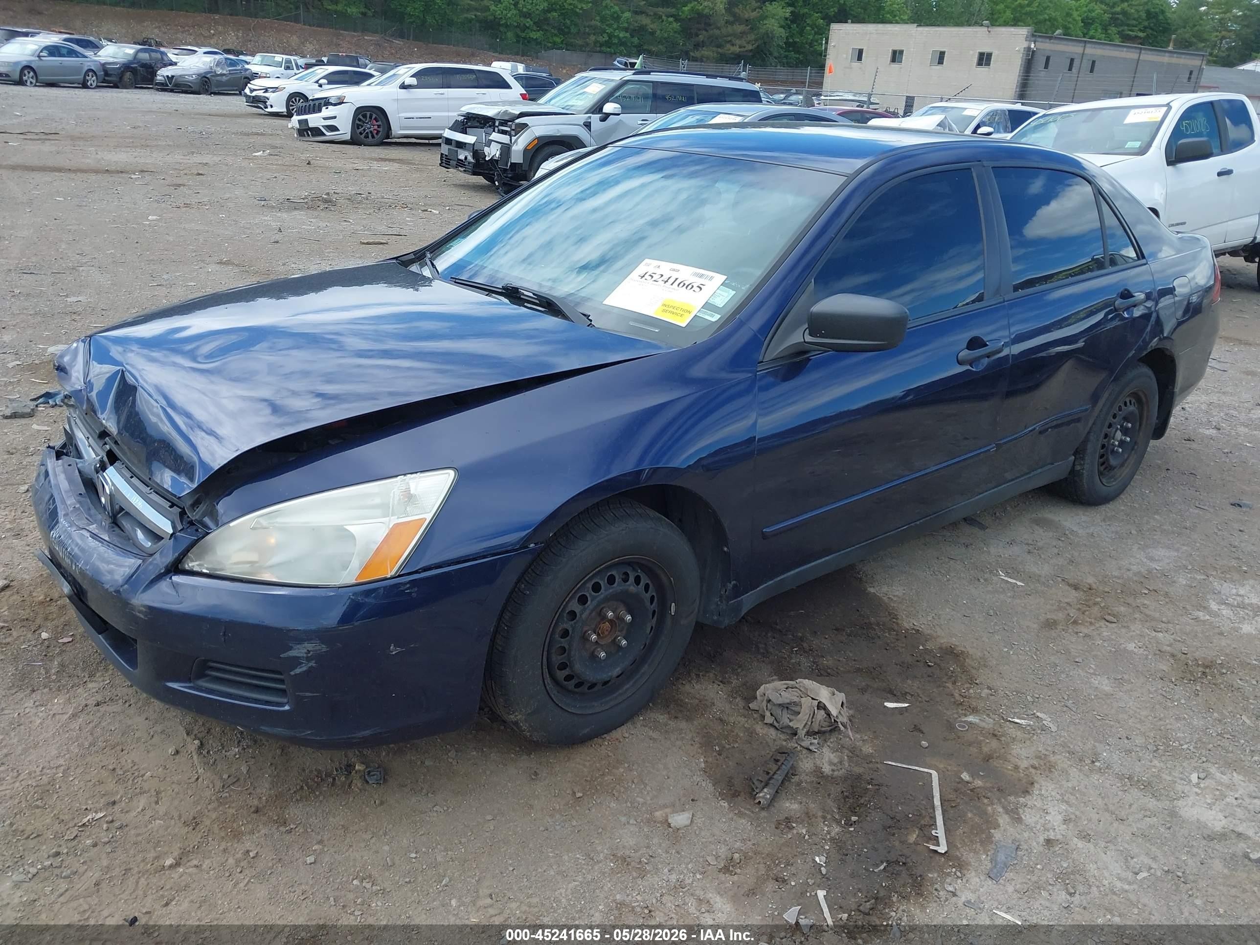 2007 Honda Accord 2.4 Vp Dark Blue vin: 1HGCM56147A160032