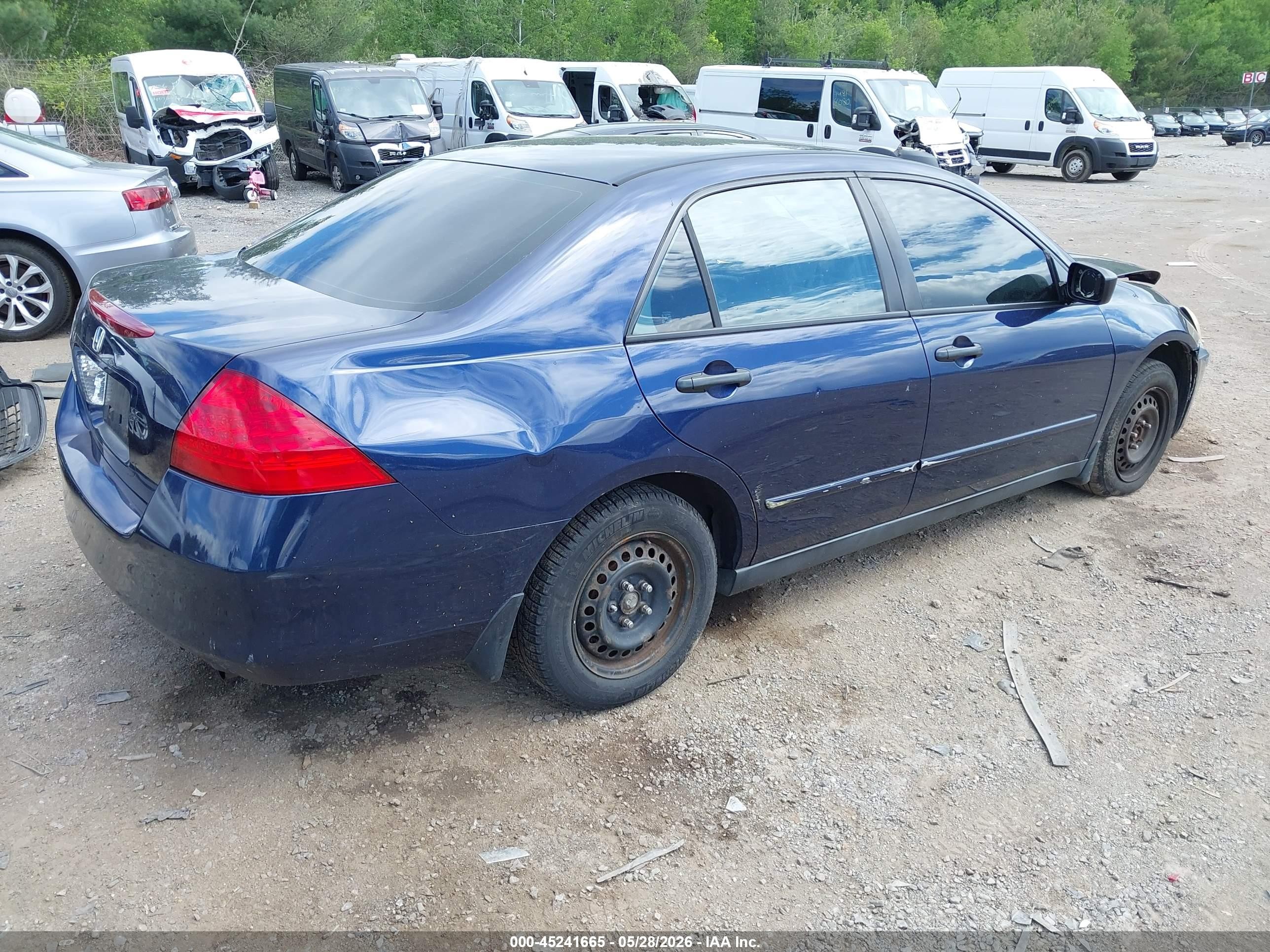 2007 Honda Accord 2.4 Vp Dark Blue vin: 1HGCM56147A160032