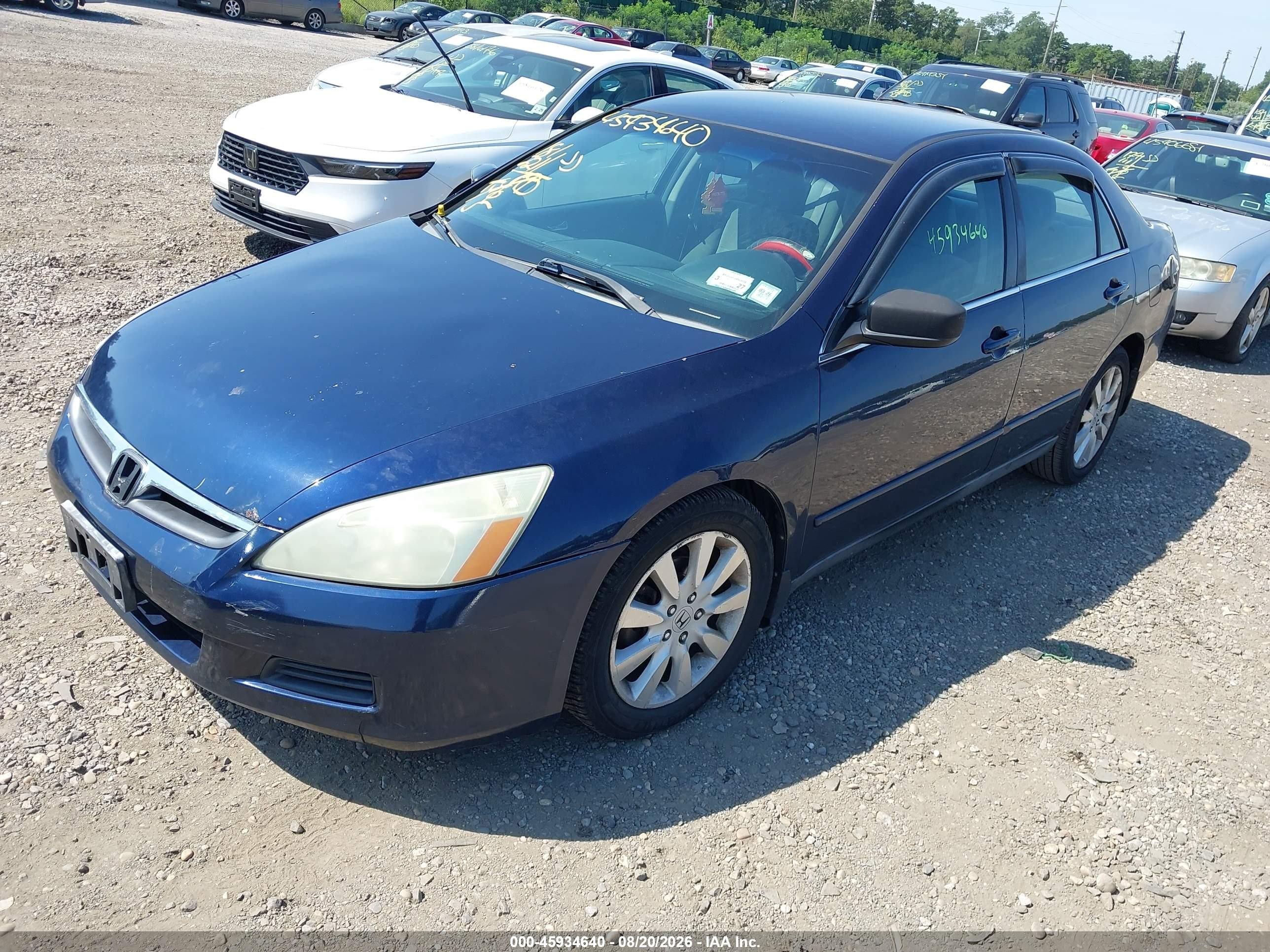 2007 Honda Accord 2.4 Vp Blue vin: 1HGCM56147A182063
