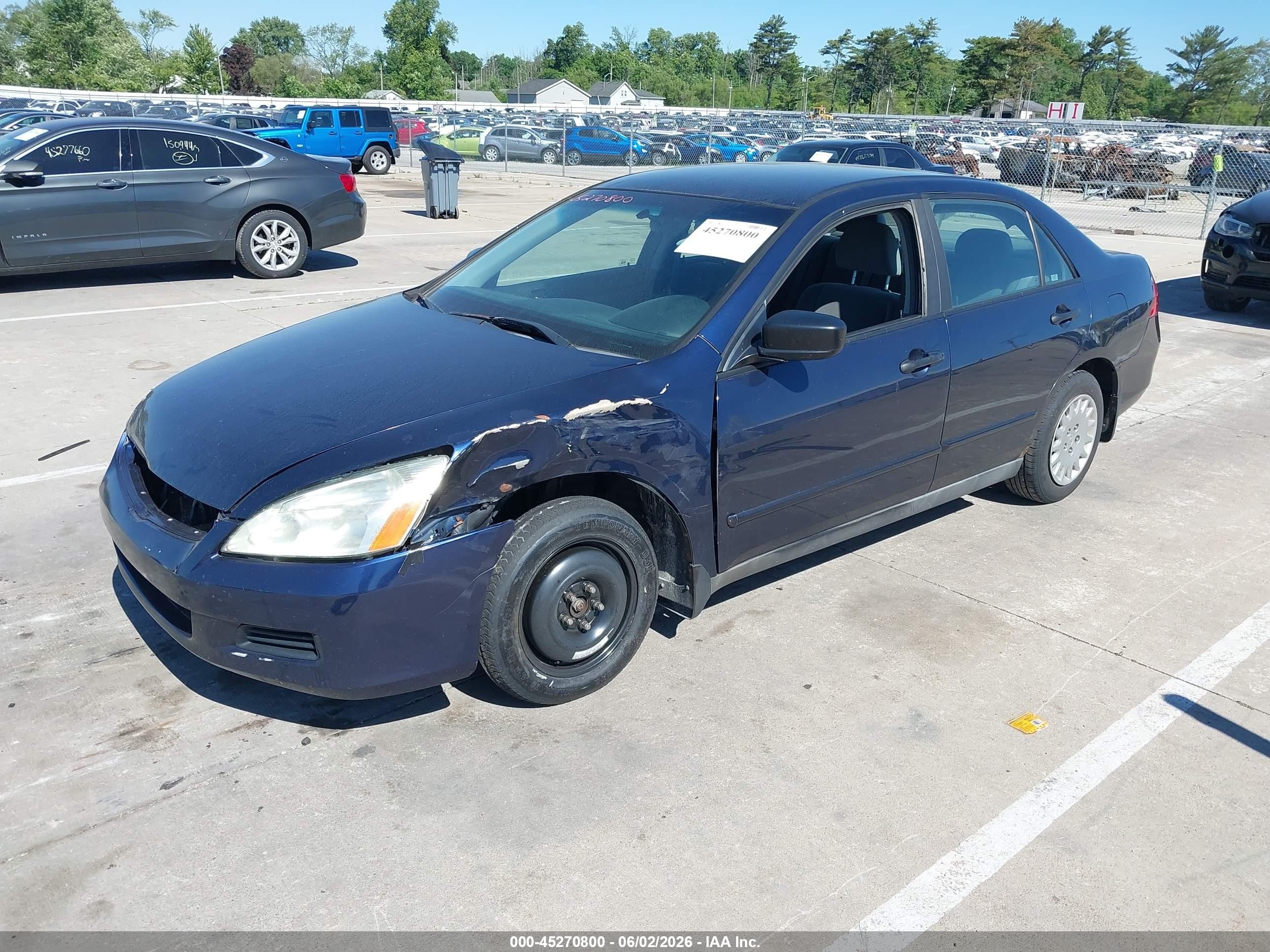 2006 Honda Accord 2.4 Vp Blue vin: 1HGCM56156A166629