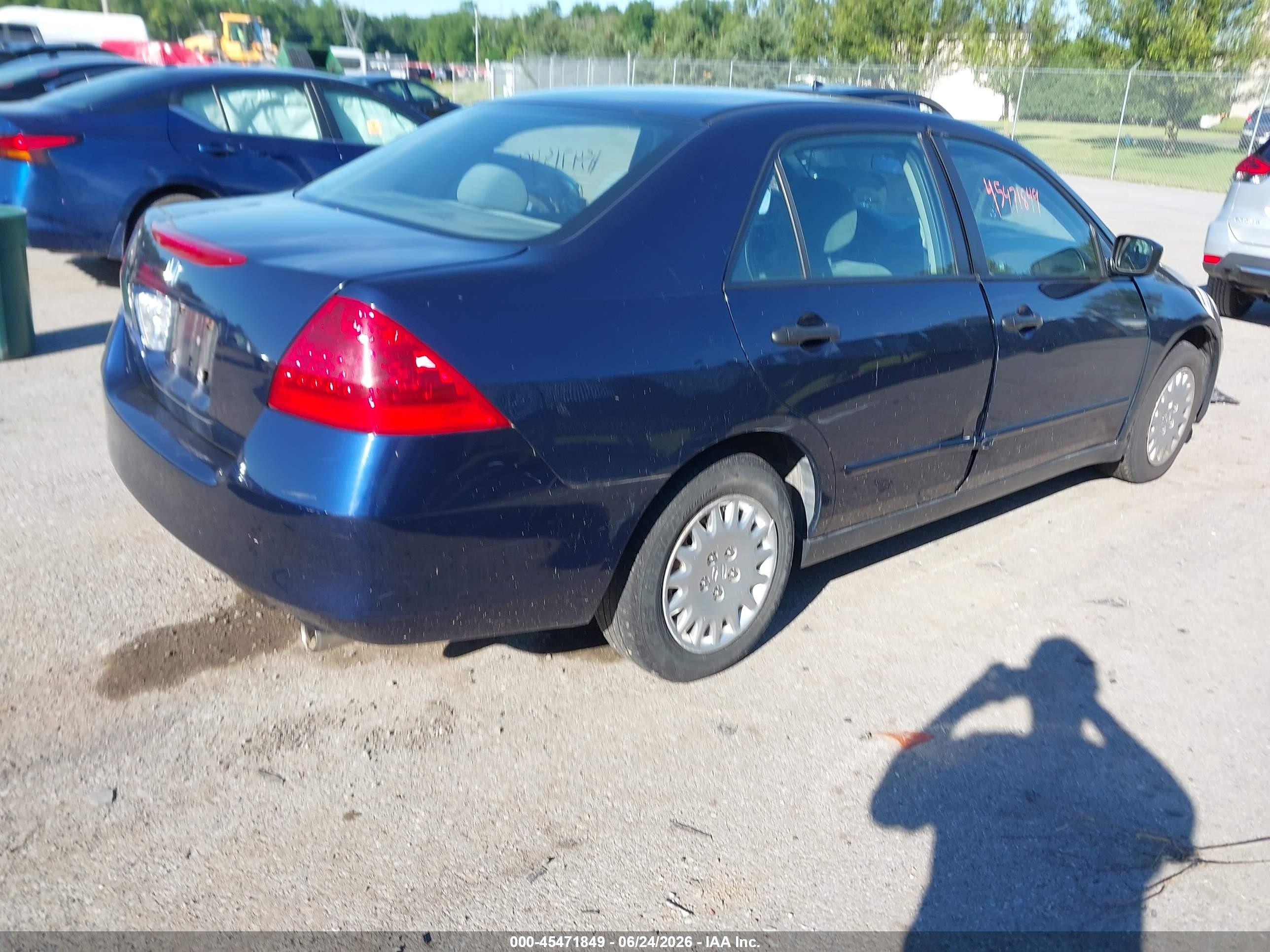 2007 Honda Accord 2.4 Vp Blue vin: 1HGCM56157A209108