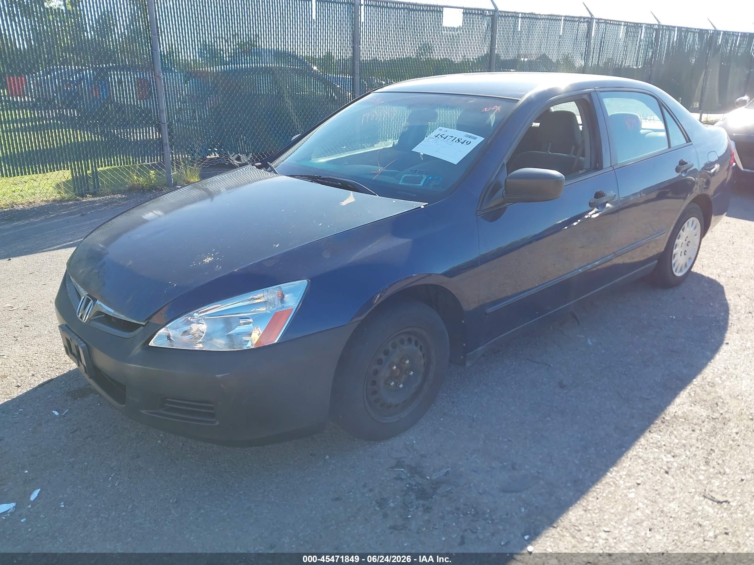 2007 Honda Accord 2.4 Vp Blue vin: 1HGCM56157A209108