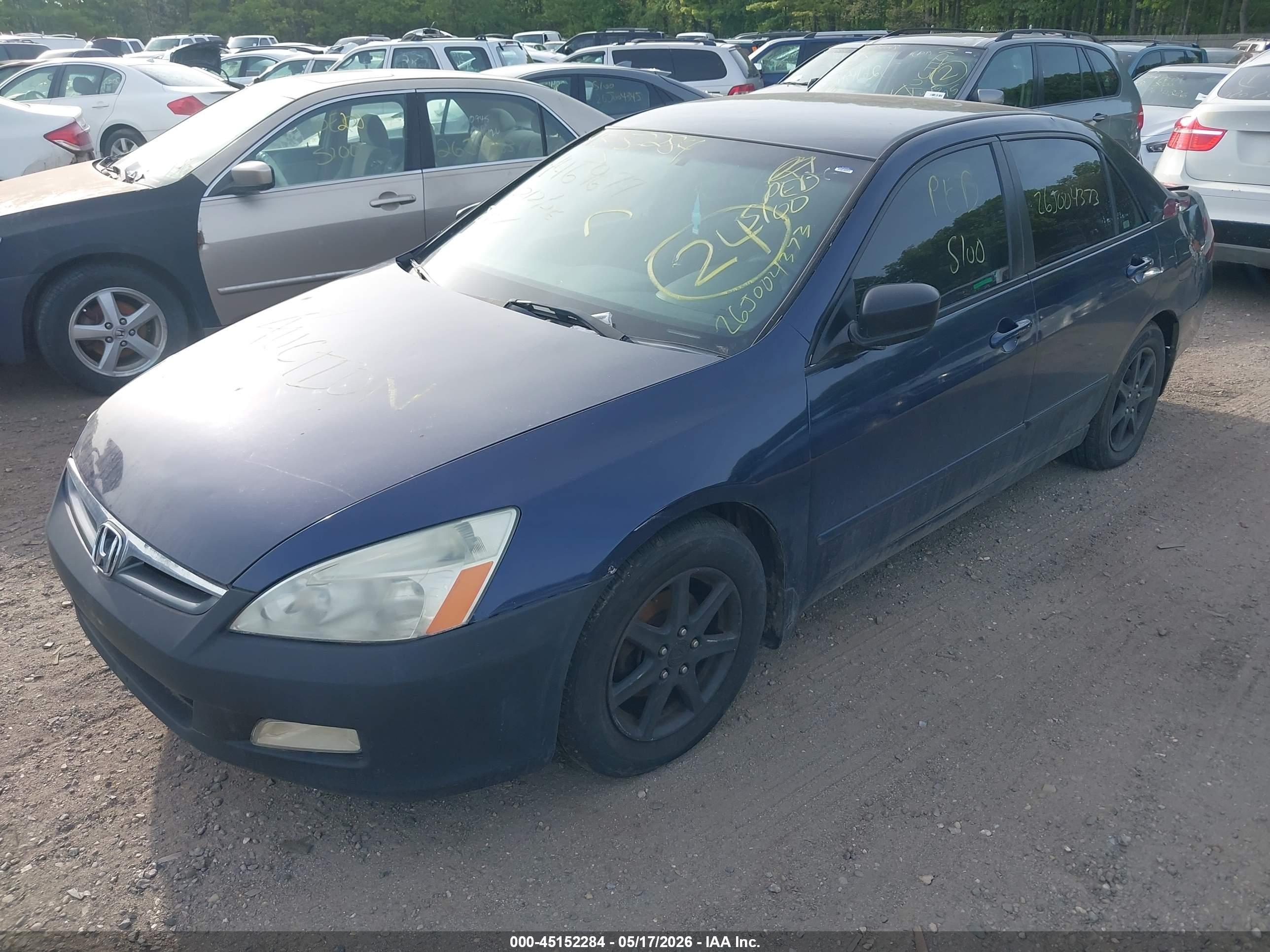 2006 Honda Accord 2.4 Vp Blue vin: 1HGCM56166A012107