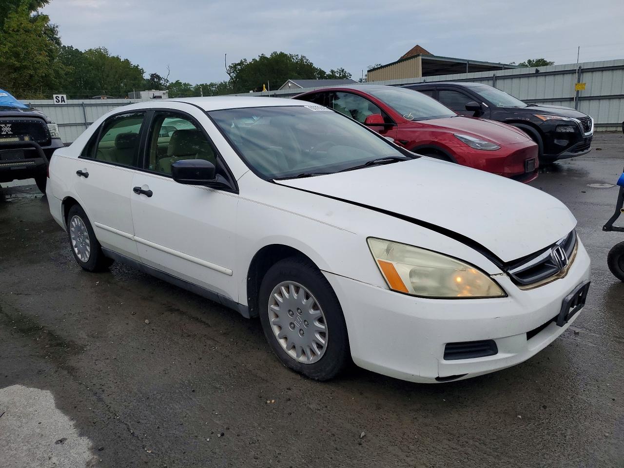 2007 Honda Accord Value White vin: 1HGCM56167A152448