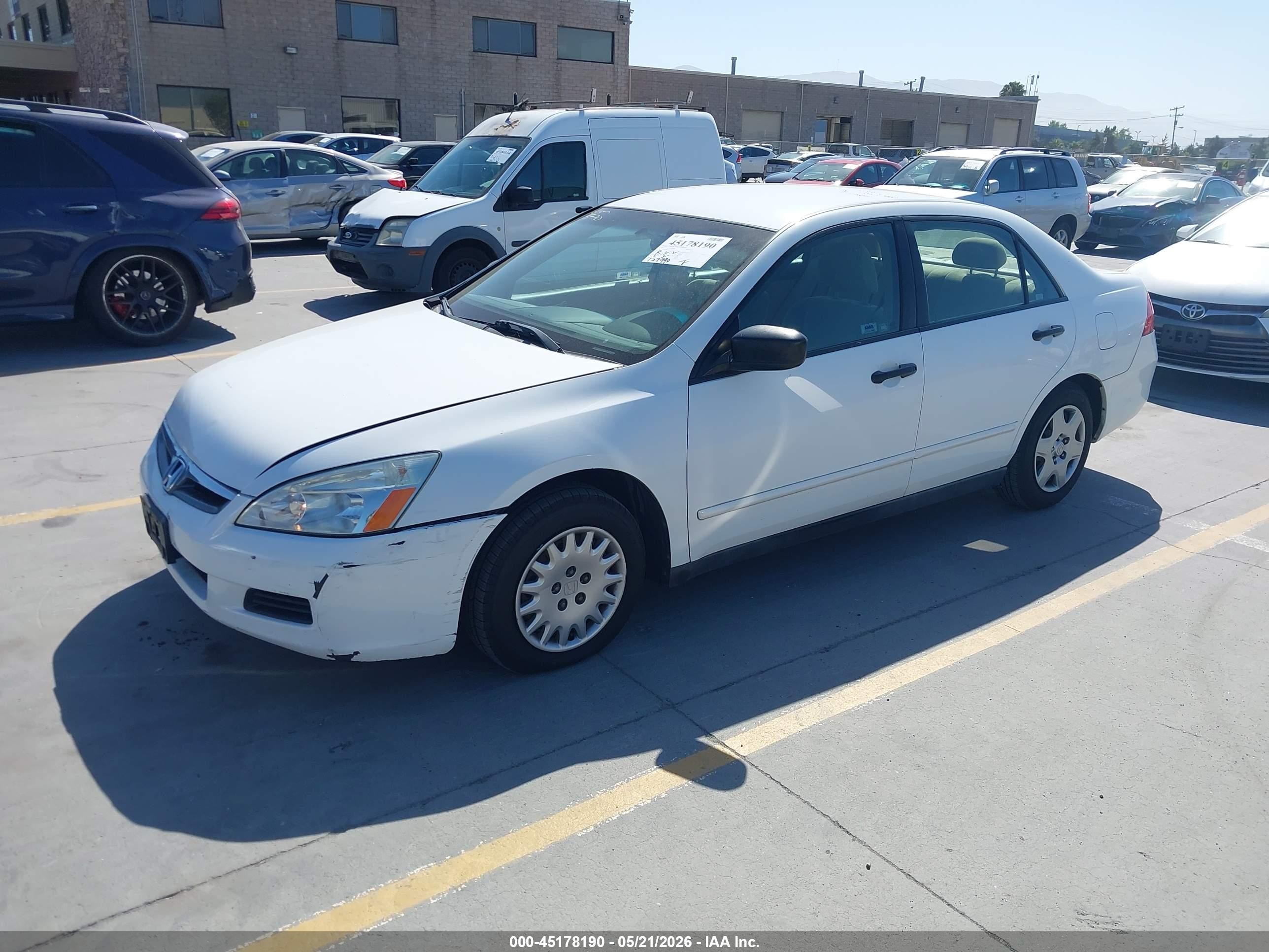 2007 Honda Accord 2.4 Vp White vin: 1HGCM56177A202337