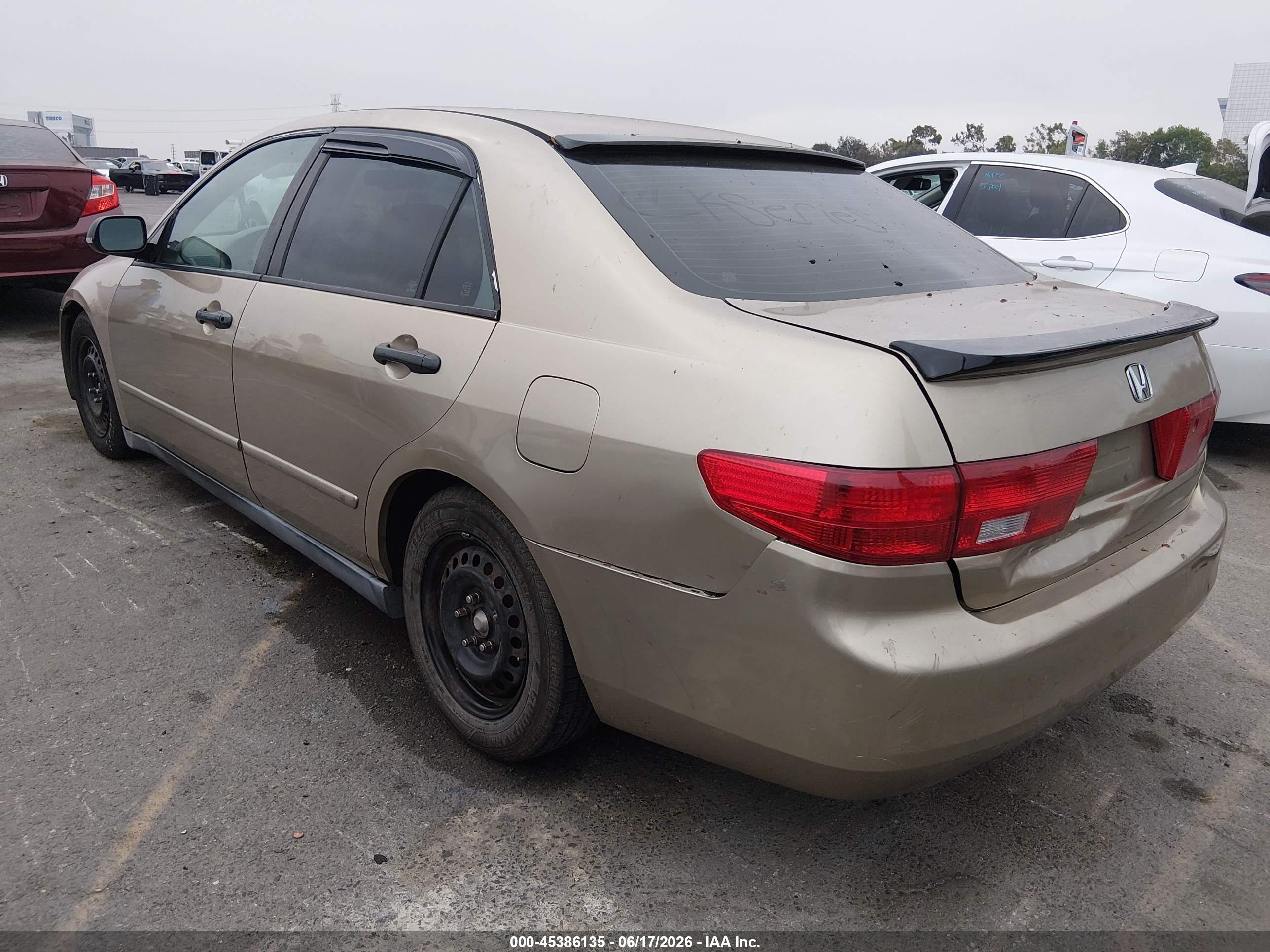 2005 Honda Accord 2.4 Dx Tan vin: 1HGCM56185A130545