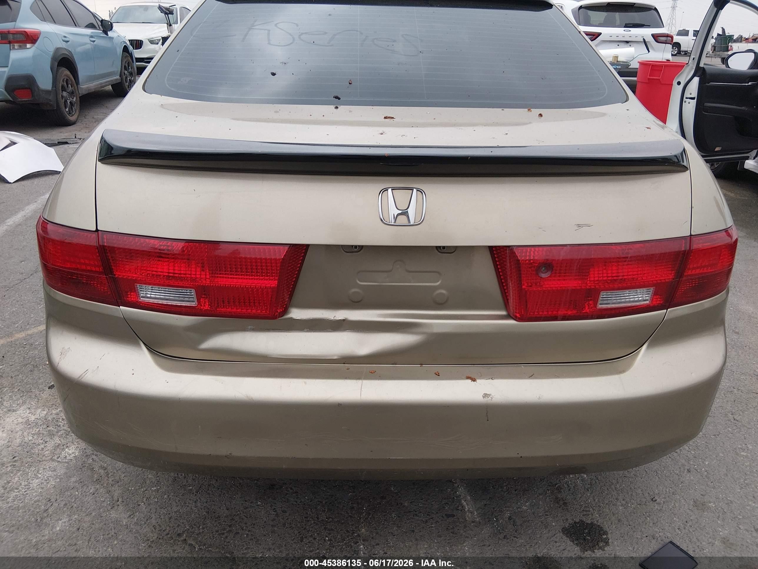 2005 Honda Accord 2.4 Dx Tan vin: 1HGCM56185A130545