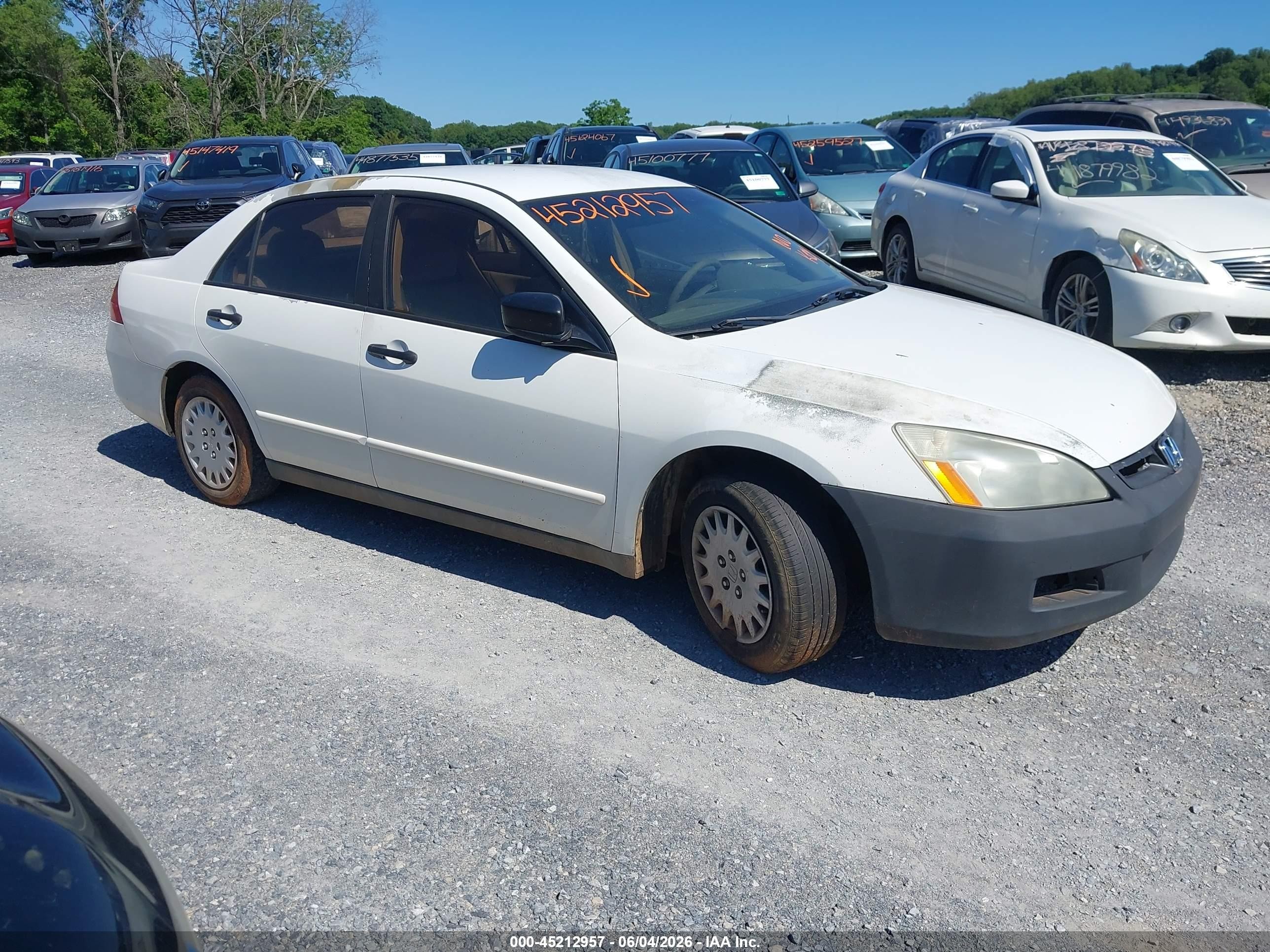 2007 Honda Accord 2.4 Vp White vin: 1HGCM56197A104247