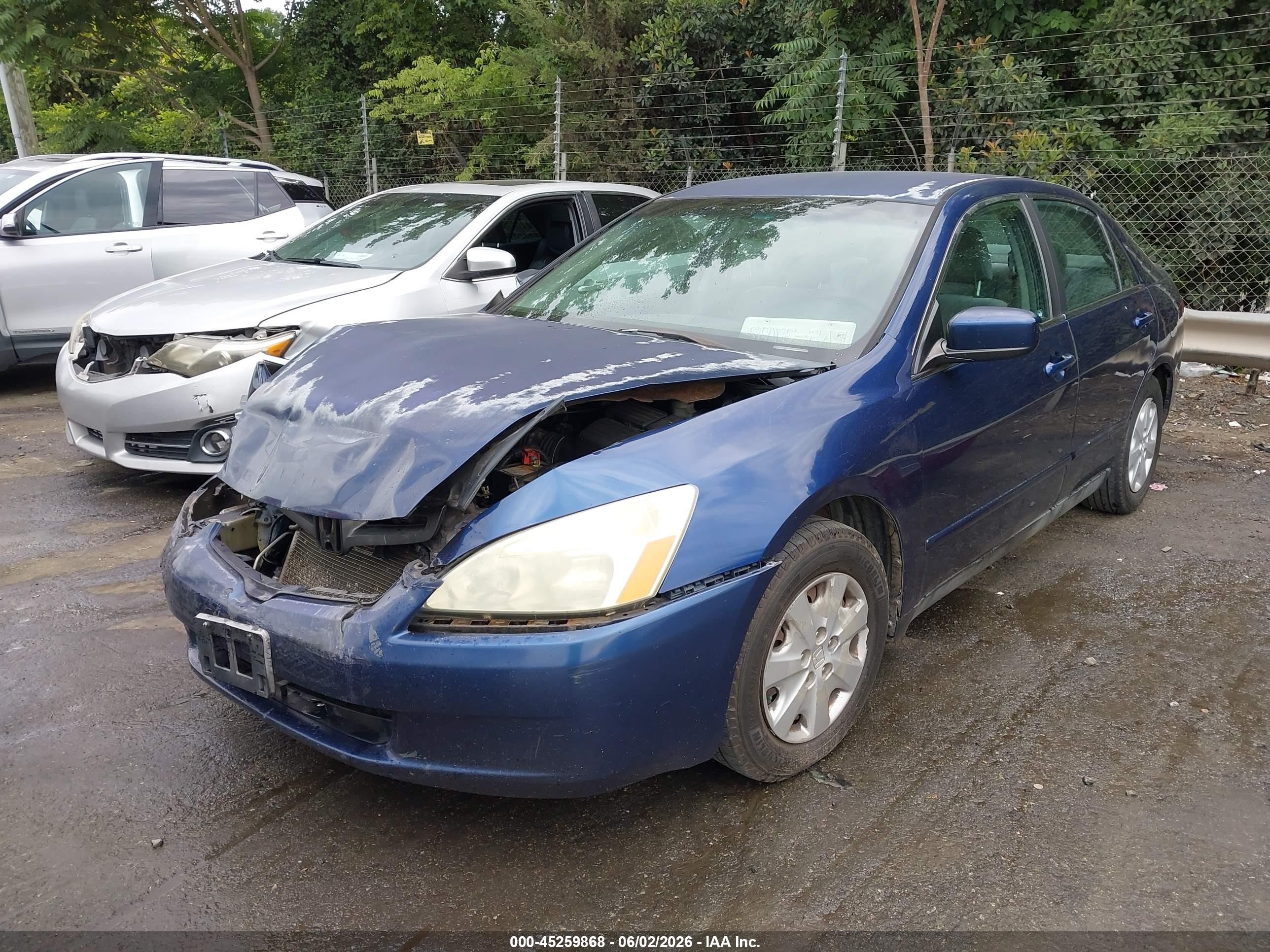 2003 Honda Accord 2.4 Lx Blue vin: 1HGCM56303A140758