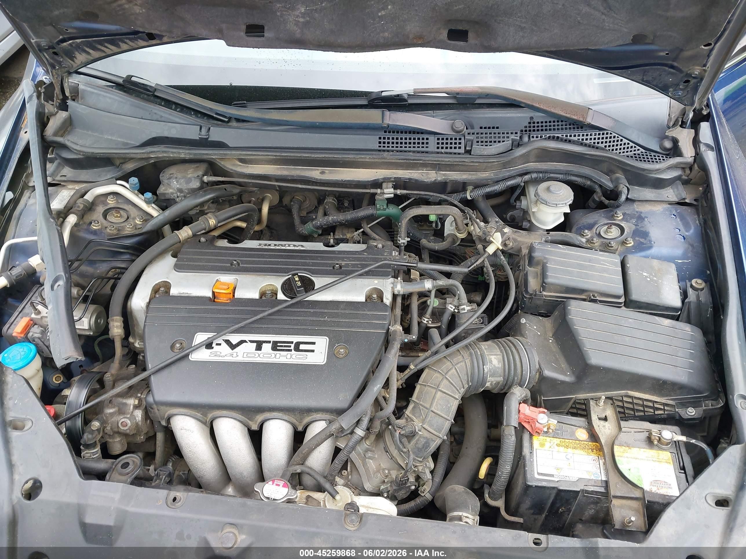 2003 Honda Accord 2.4 Lx Blue vin: 1HGCM56303A140758