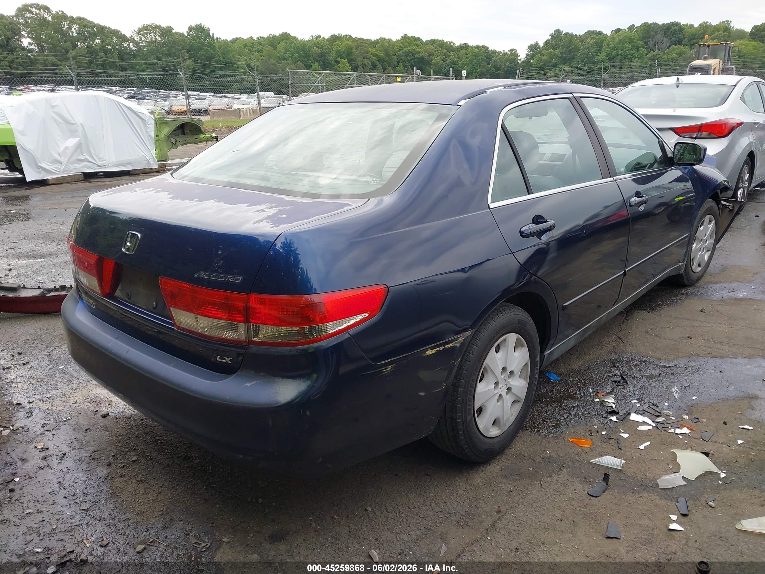 2003 Honda Accord 2.4 Lx Blue vin: 1HGCM56303A140758