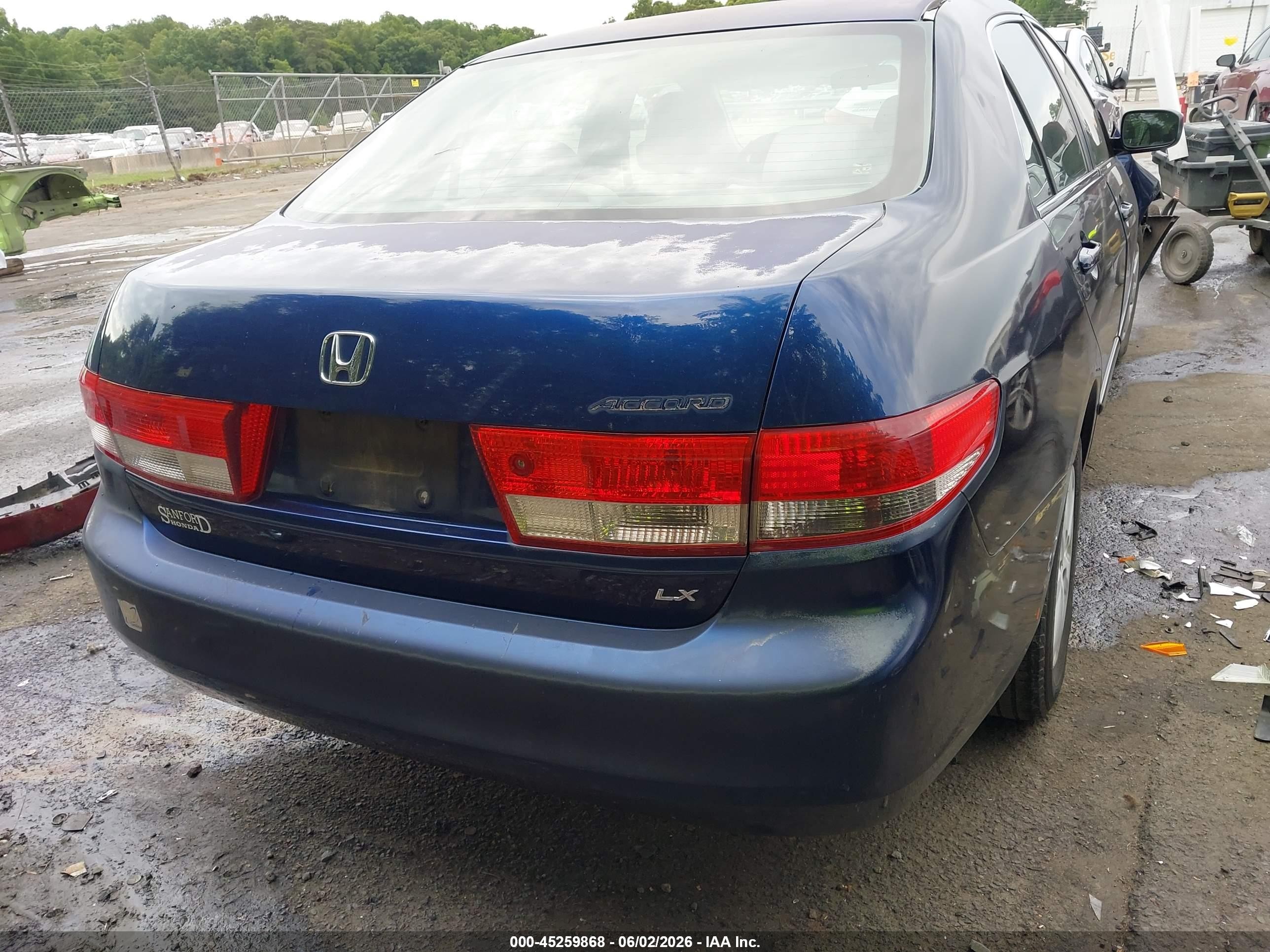 2003 Honda Accord 2.4 Lx Blue vin: 1HGCM56303A140758
