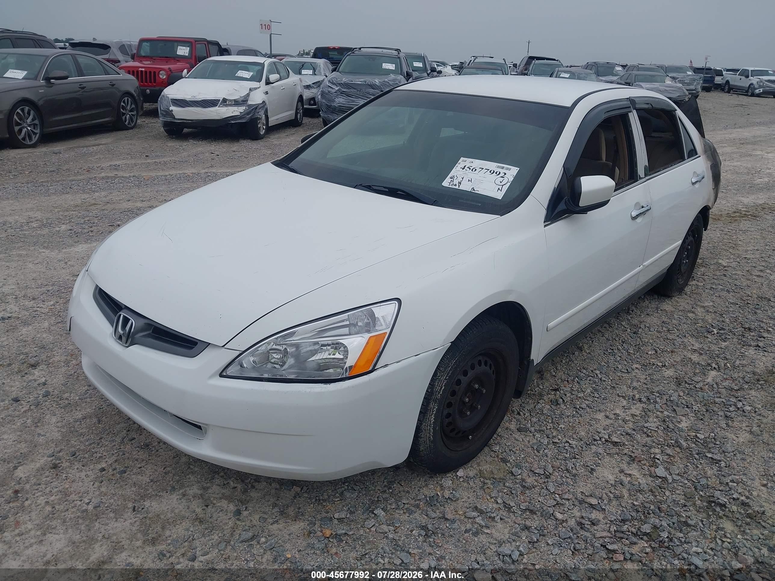 2004 Honda Accord 2.4 Lx White vin: 1HGCM56304A013980