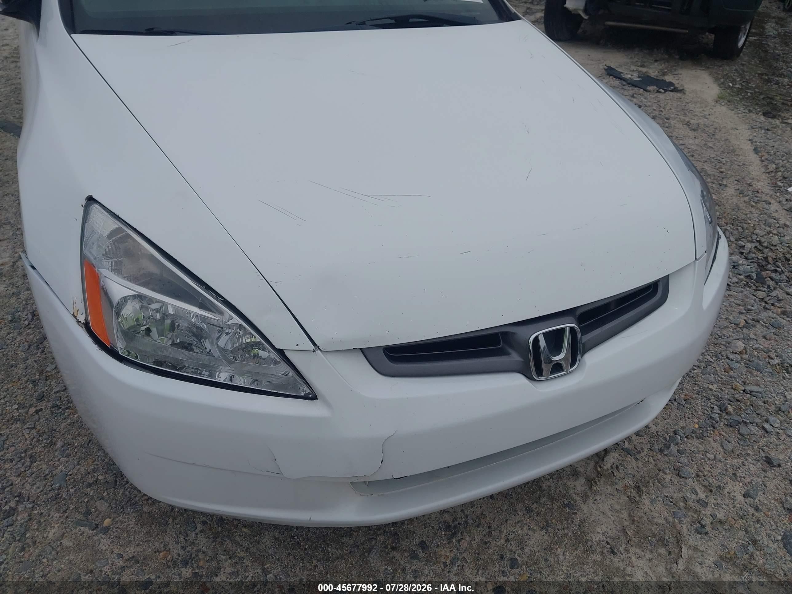 2004 Honda Accord 2.4 Lx White vin: 1HGCM56304A013980