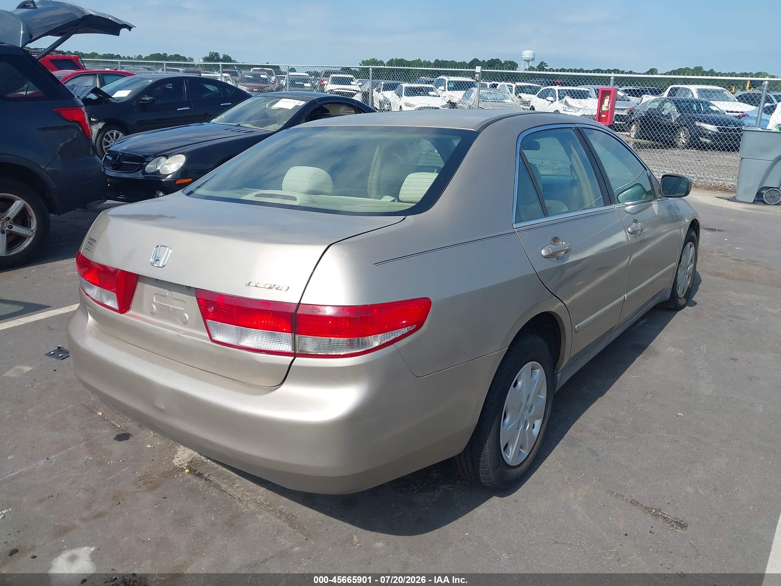 2004 Honda Accord 2.4 Lx Champagne vin: 1HGCM56304A114601