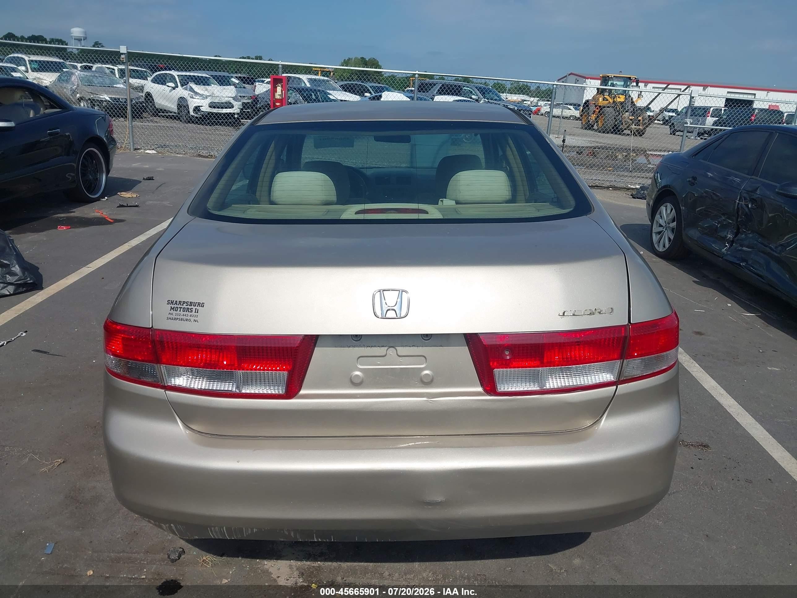 2004 Honda Accord 2.4 Lx Champagne vin: 1HGCM56304A114601