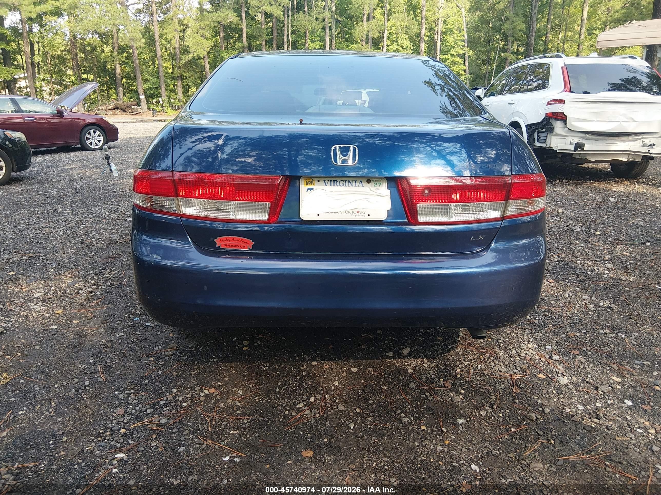2004 Honda Accord 2.4 Lx Blue vin: 1HGCM56304A170991