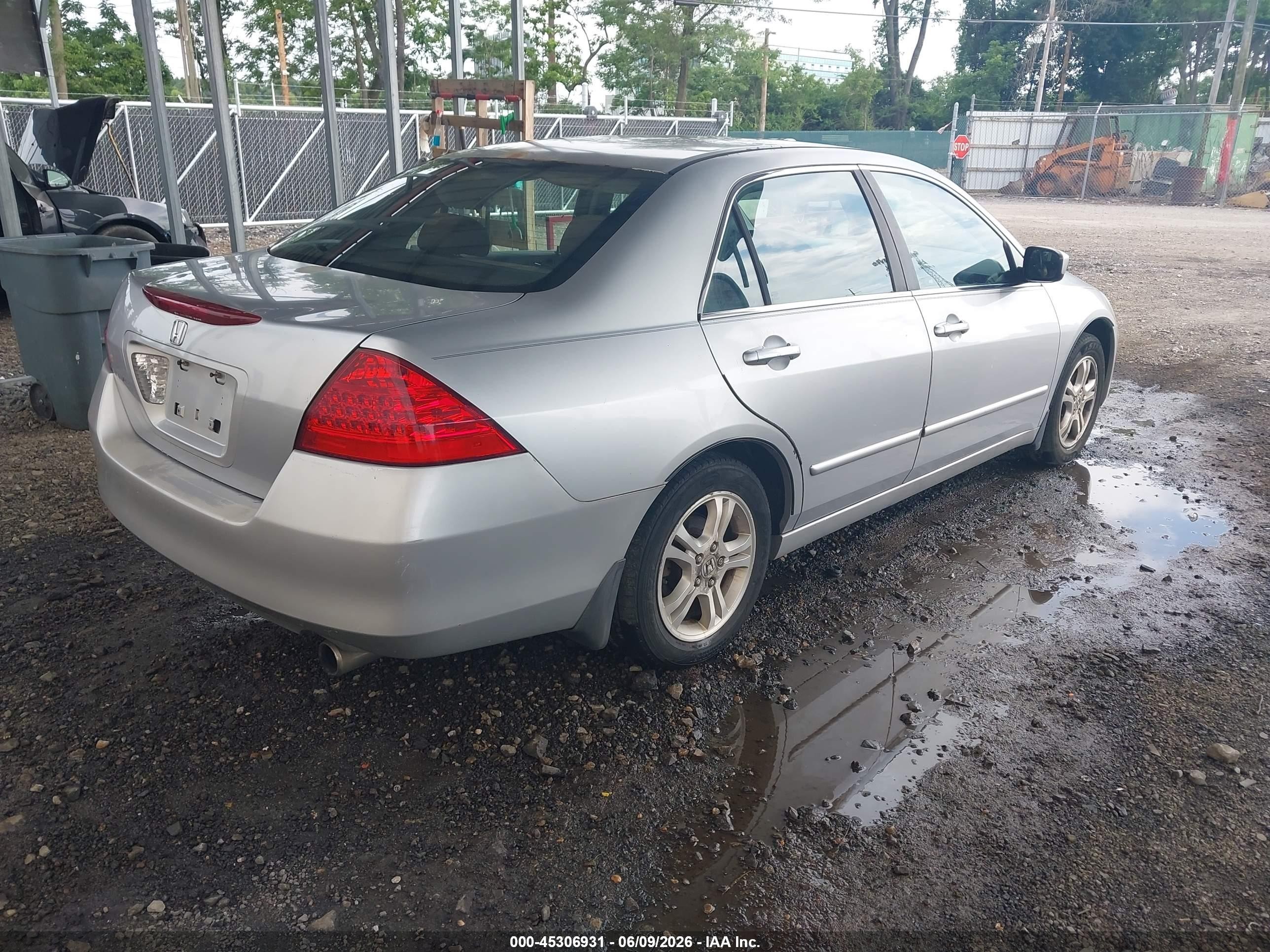 2006 Honda Accord 2.4 Se Silver vin: 1HGCM56316A087041