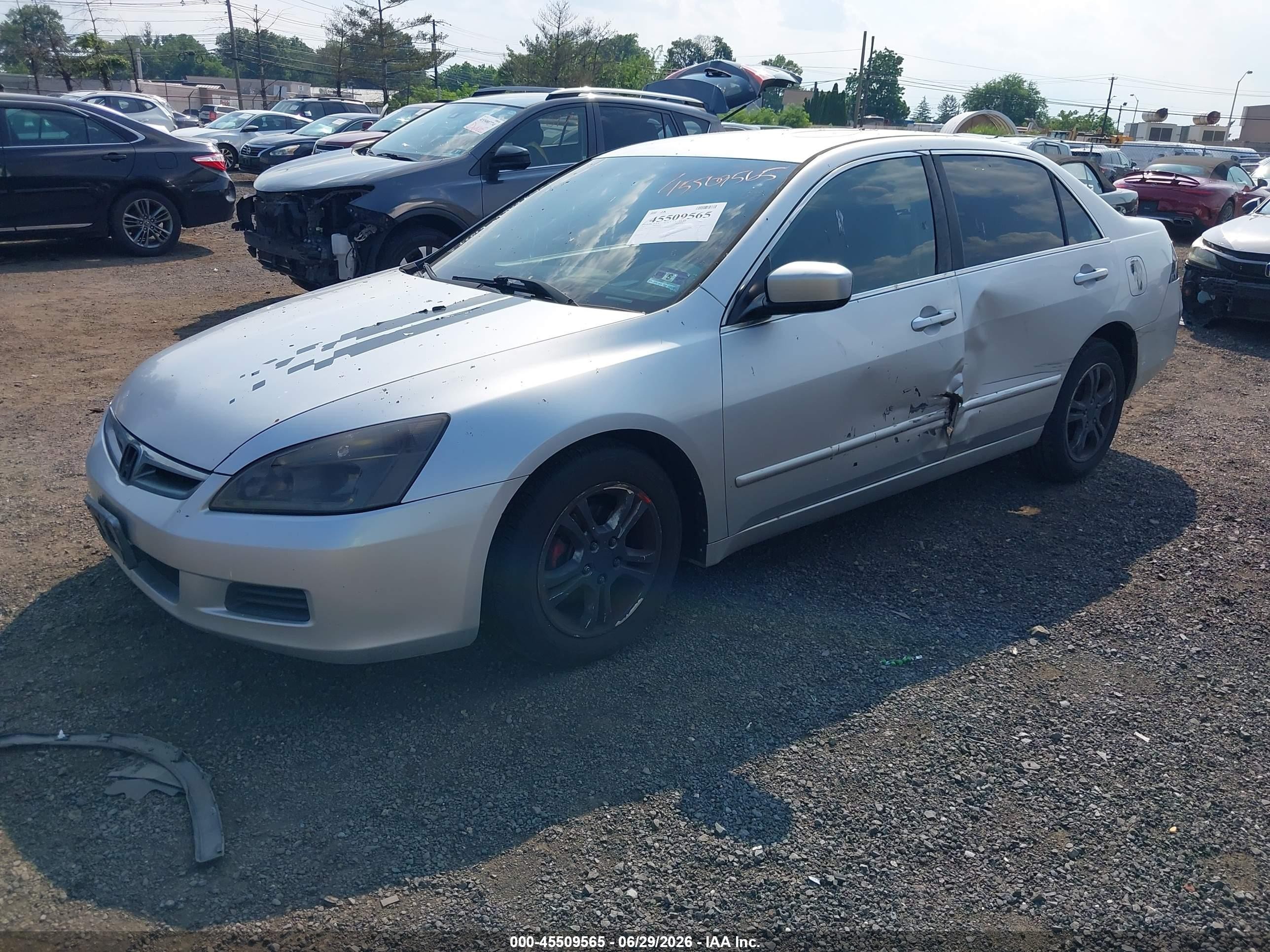 2006 Honda Accord 2.4 Se Silver vin: 1HGCM56316A103884