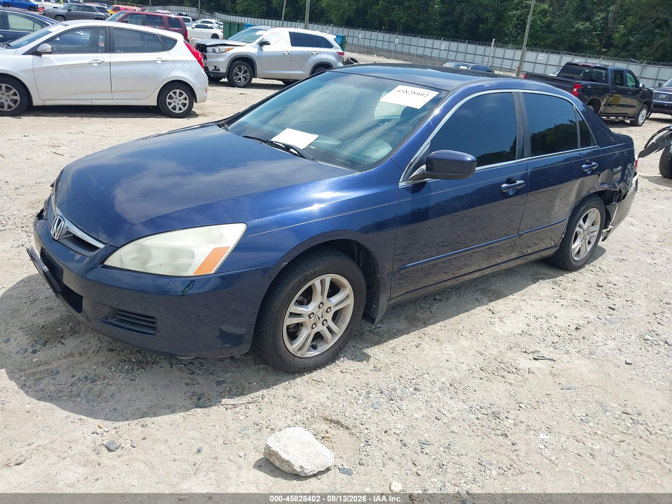 2006 Honda Accord 2.4 Se Blue vin: 1HGCM56316A110026