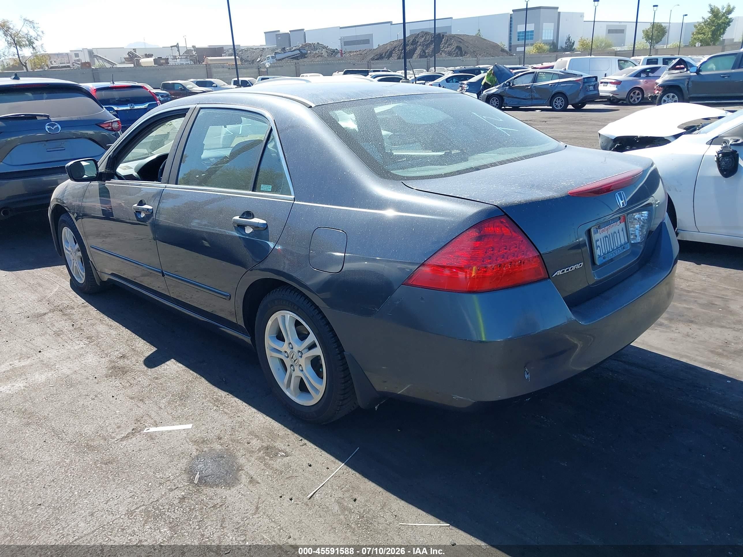 2006 Honda Accord 2.4 Se Серый vin: 1HGCM56316A166113