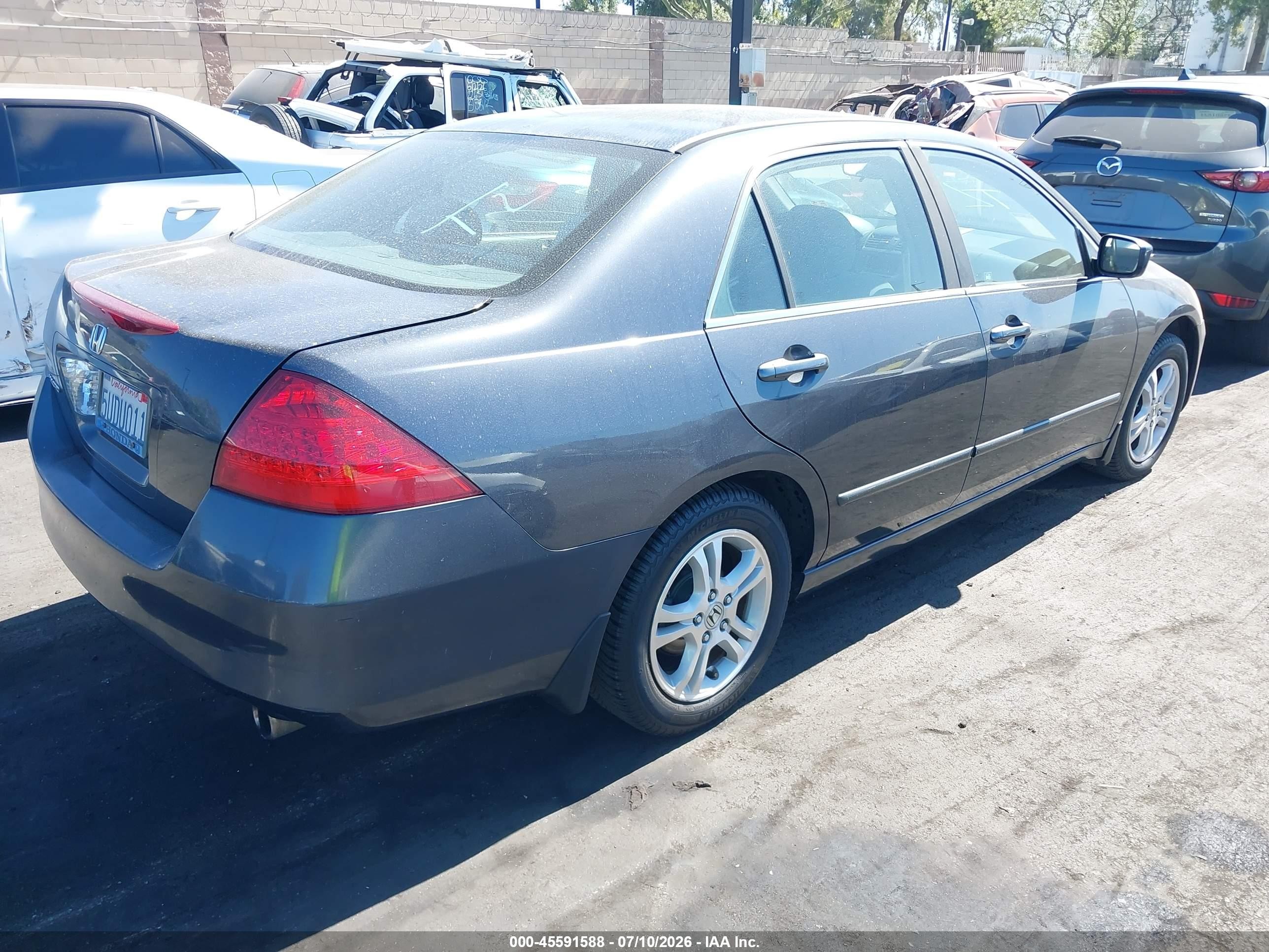 2006 Honda Accord 2.4 Se Серый vin: 1HGCM56316A166113