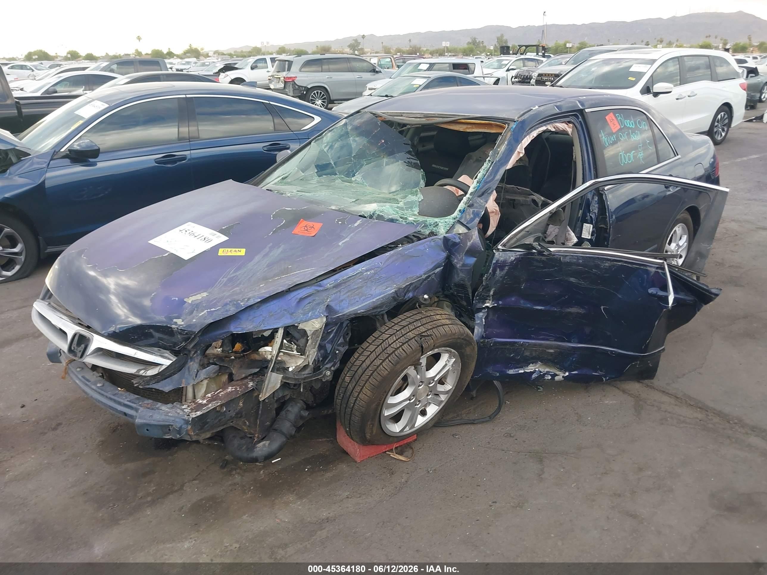 2007 Honda Accord 2.4 Se Blue vin: 1HGCM56317A119441