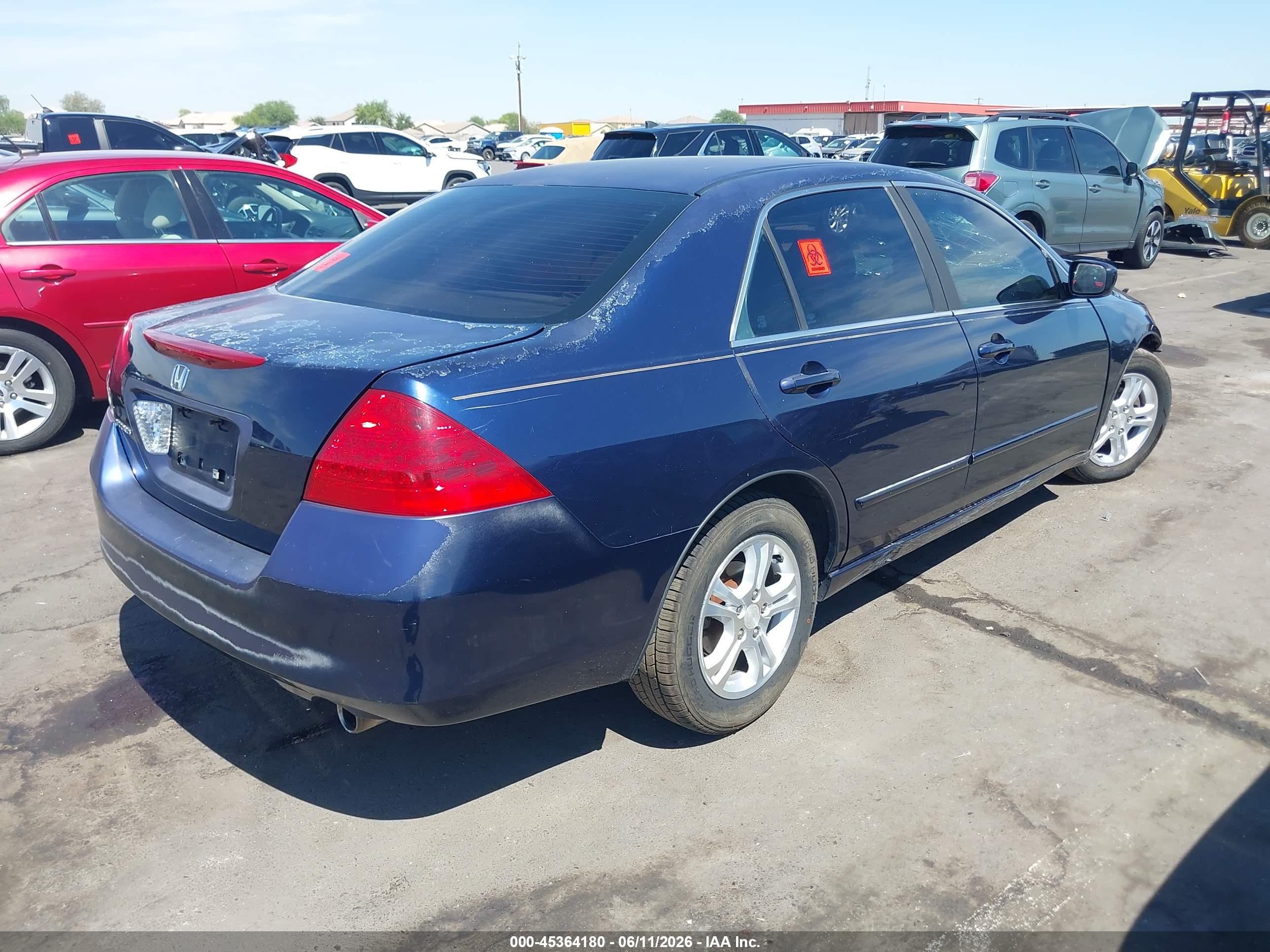2007 Honda Accord 2.4 Se Blue vin: 1HGCM56317A119441