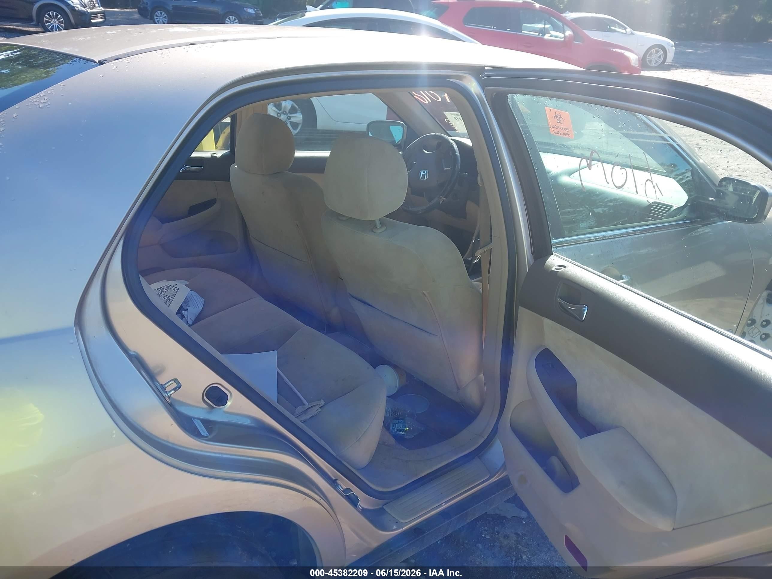 2003 Honda Accord 2.4 Lx Beige vin: 1HGCM56323A041018