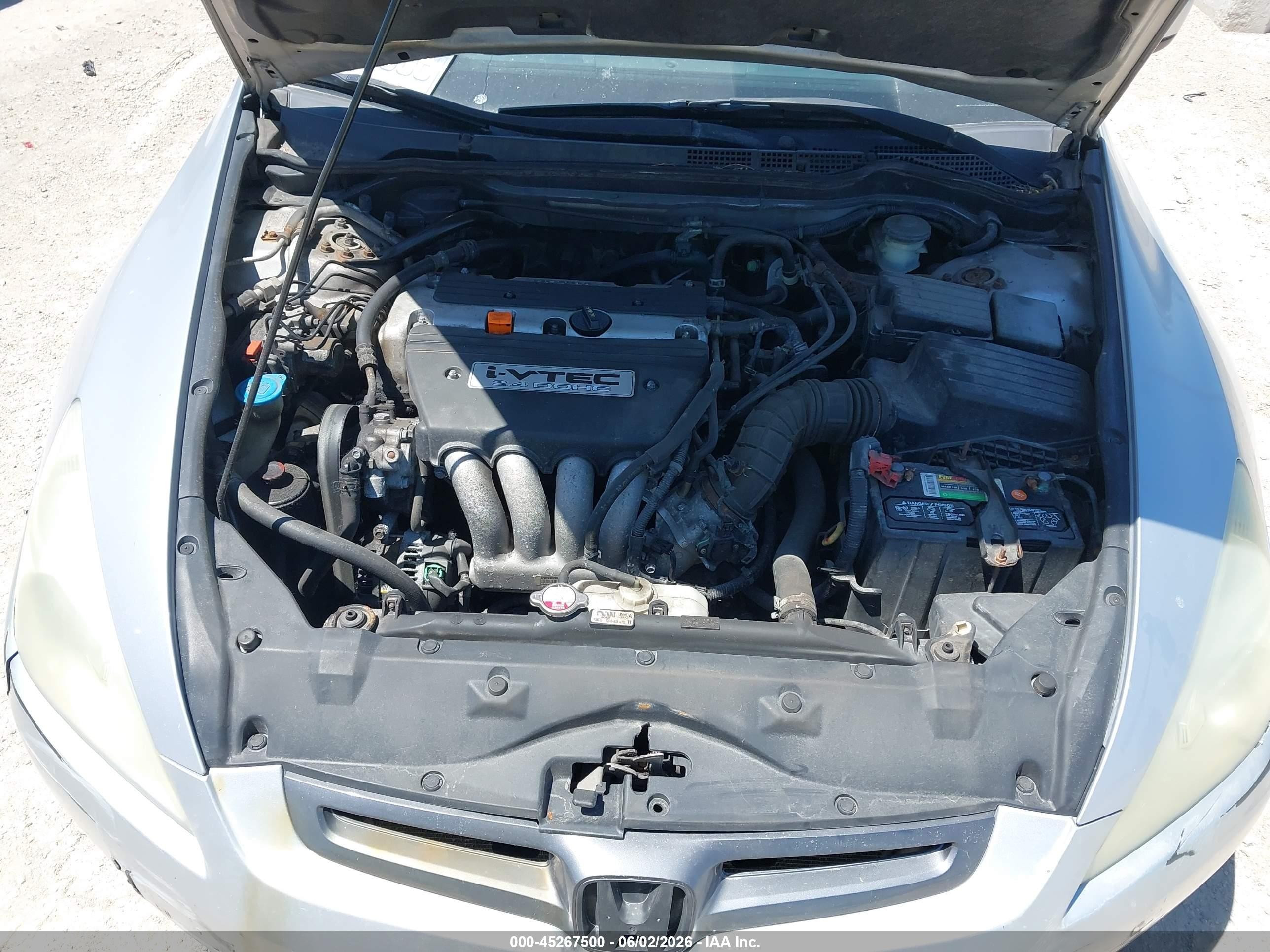 2003 Honda Accord 2.4 Lx Серебряный vin: 1HGCM56323A102996