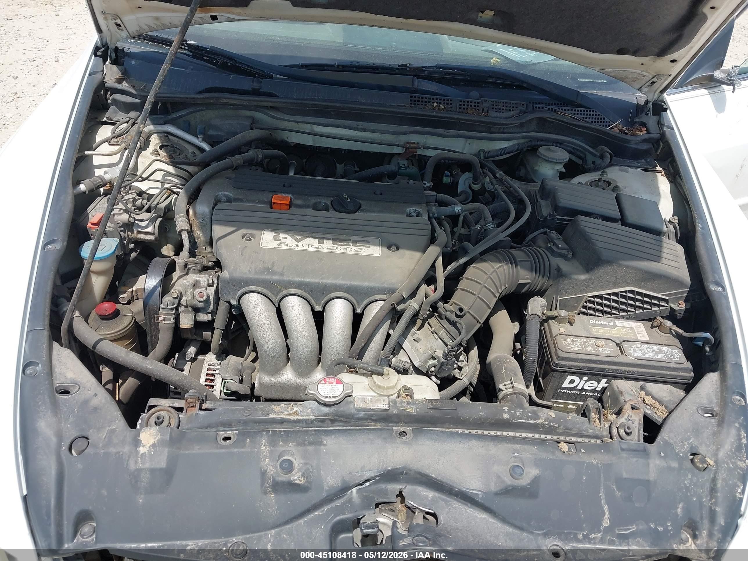 2004 Honda Accord 2.4 Lx White vin: 1HGCM56324A156431
