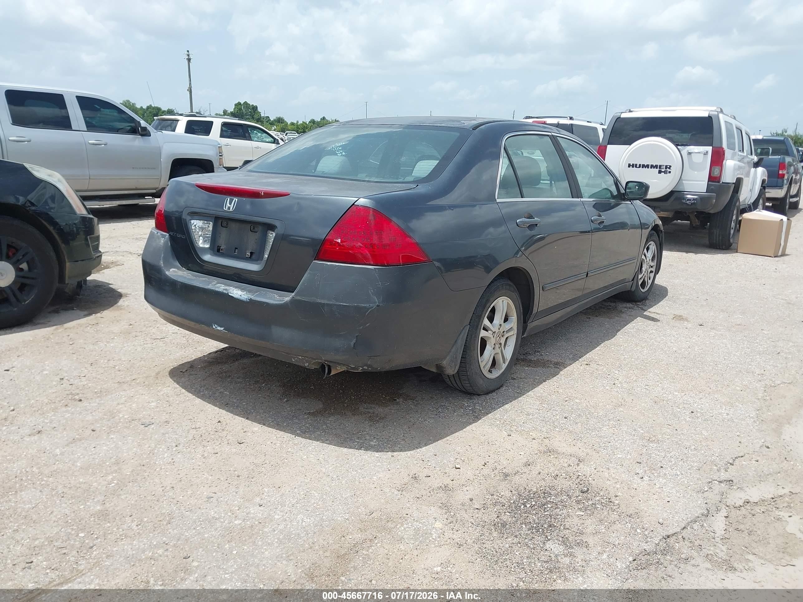 2006 Honda Accord 2.4 Se Gray vin: 1HGCM56326A104719