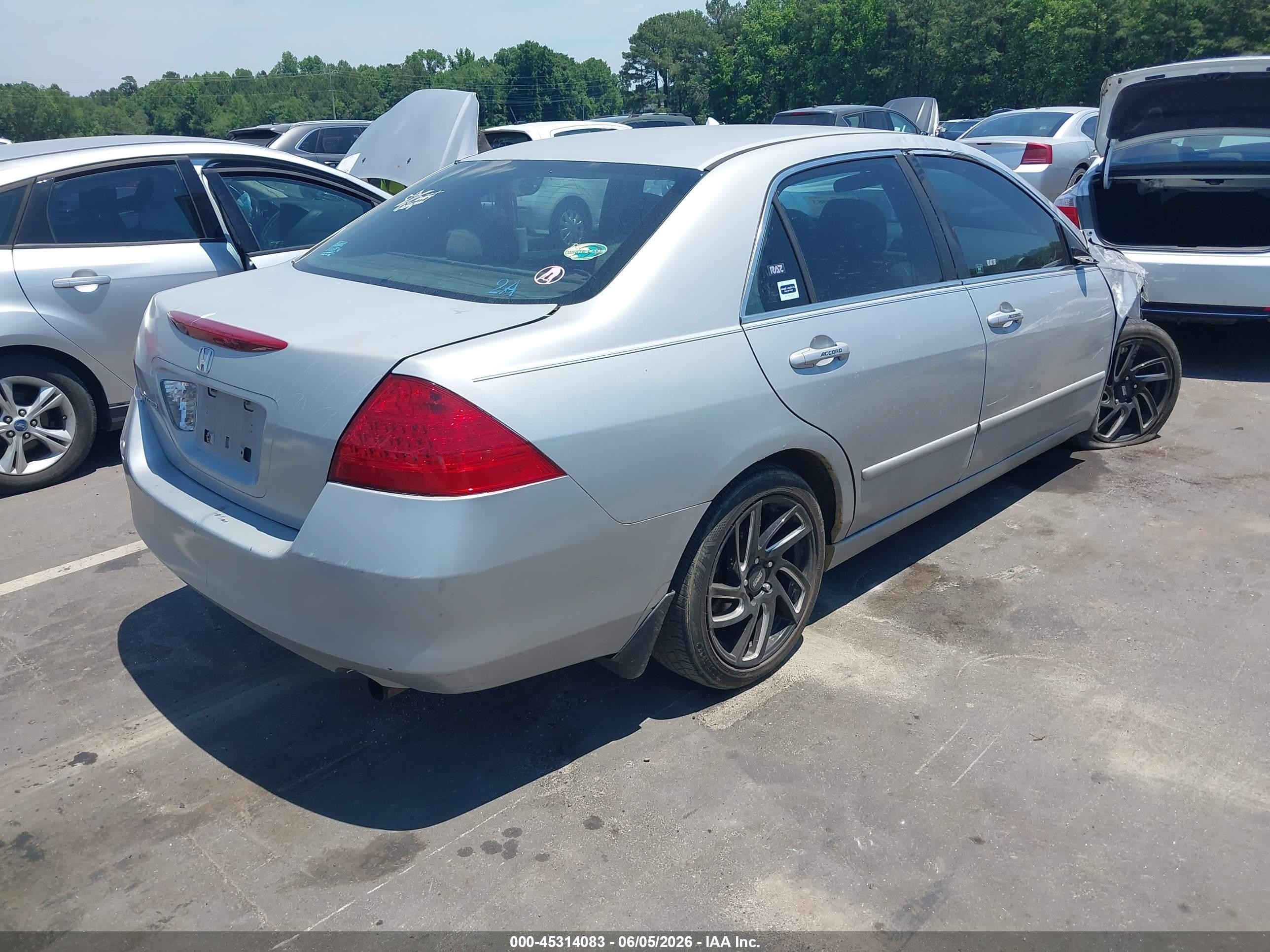 2007 Honda Accord 2.4 Se Silver vin: 1HGCM56327A005528