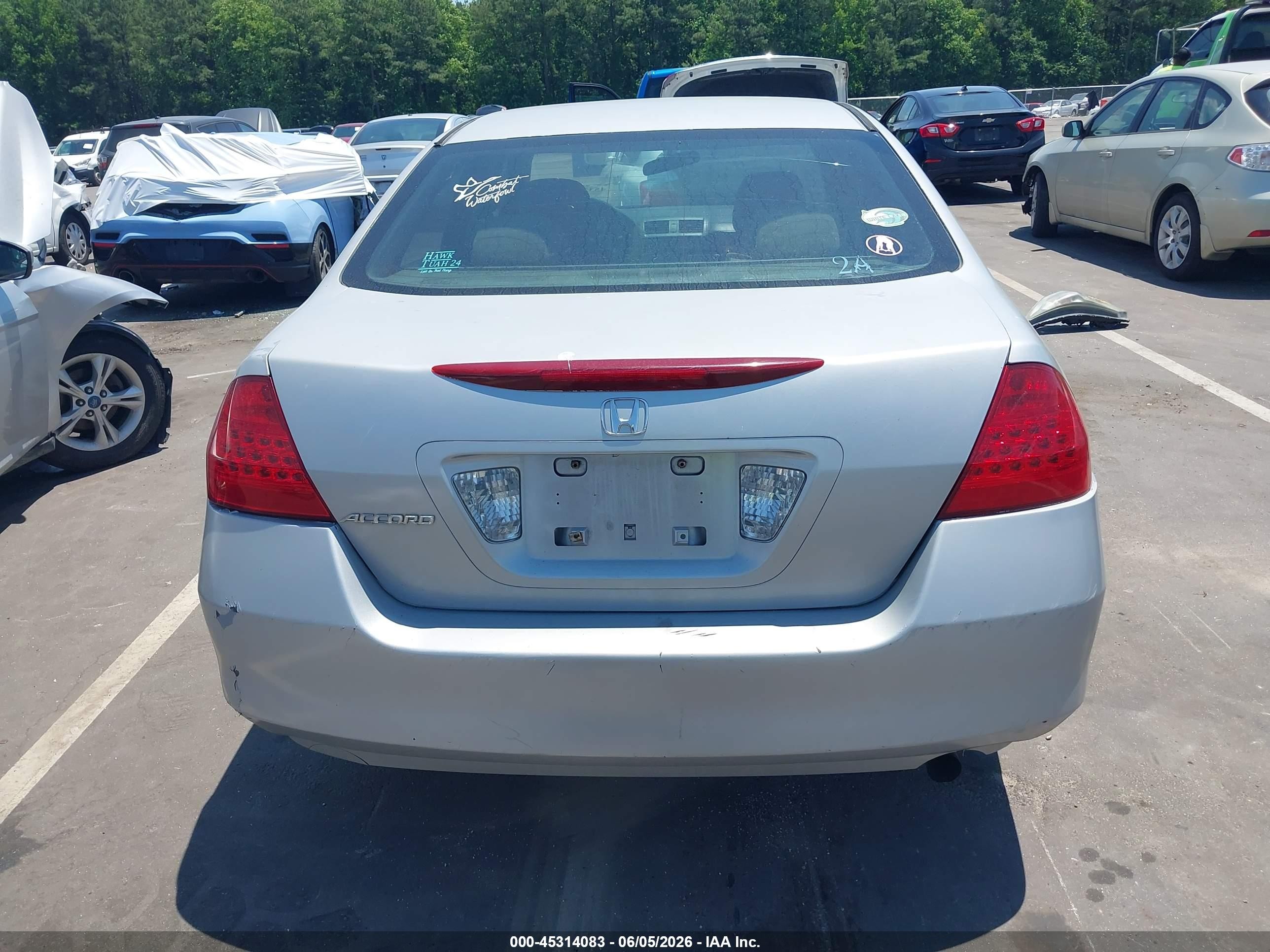 2007 Honda Accord 2.4 Se Silver vin: 1HGCM56327A005528